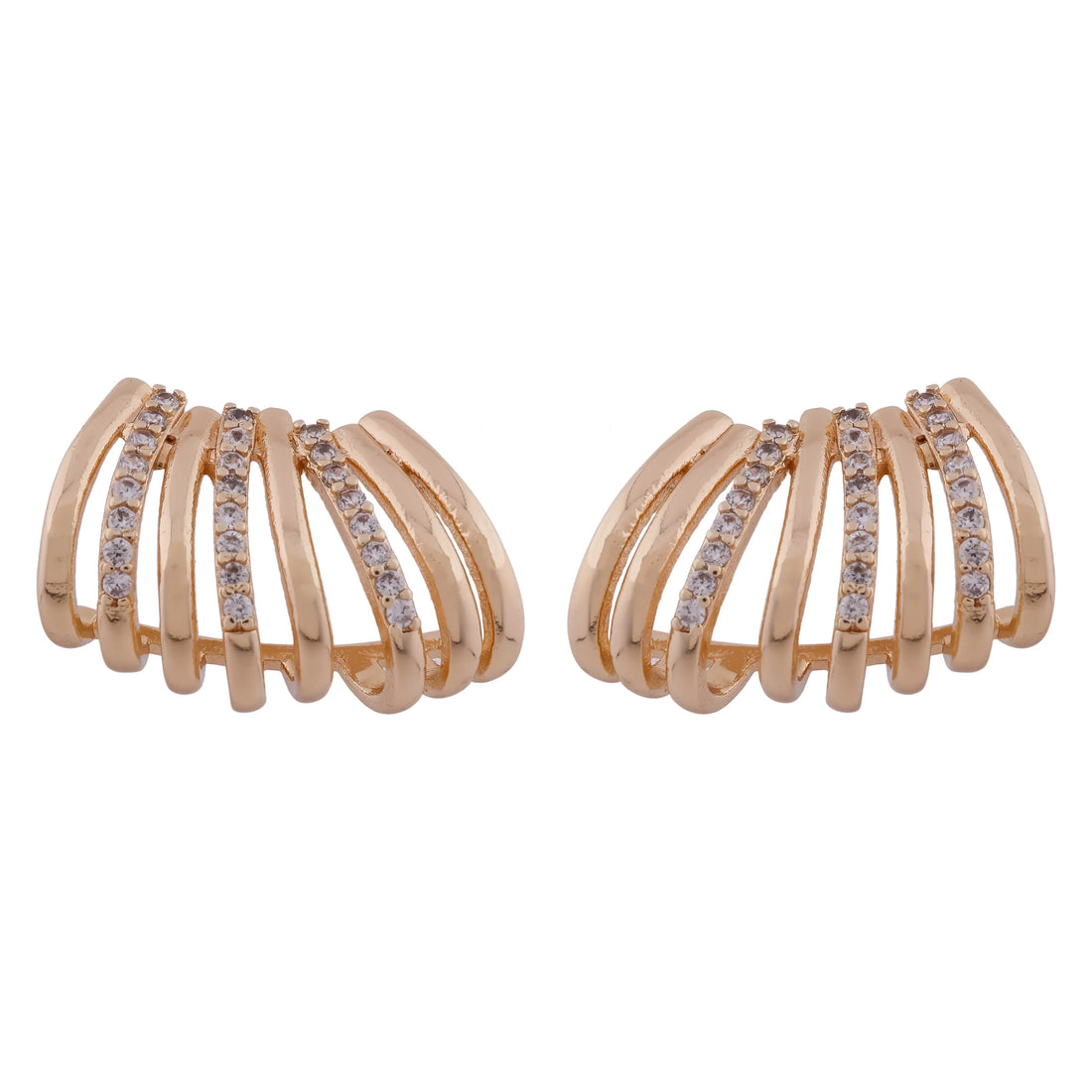 Golden Wave Studs Earring - Ginostone