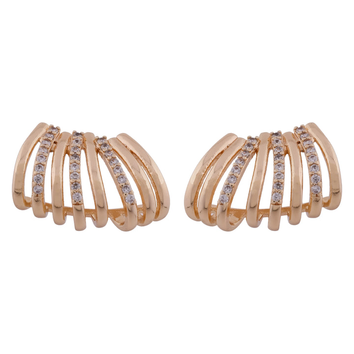 Golden Wave Studs Earring - Ginostone