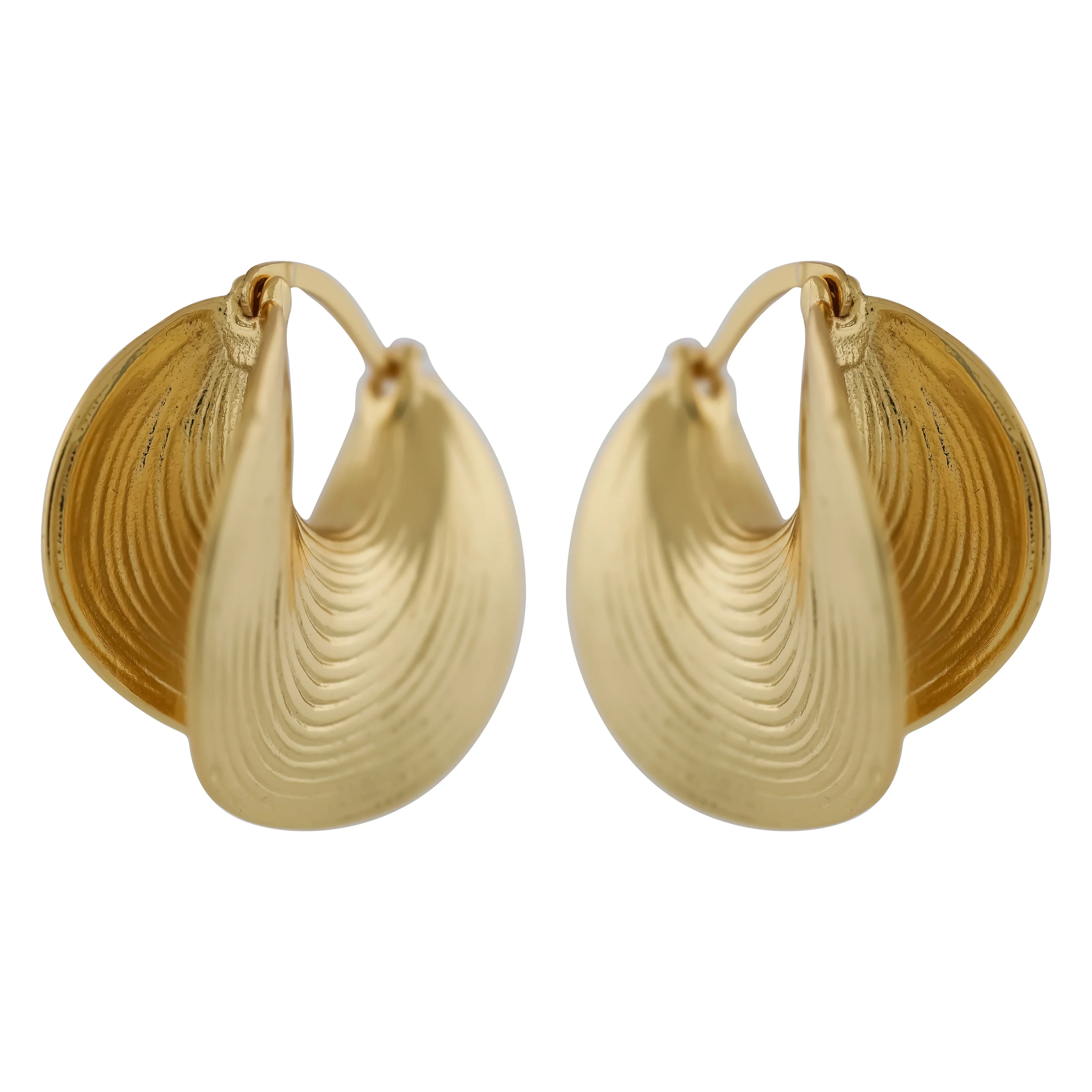Waves Gold Hoops Earring - Ginostone
