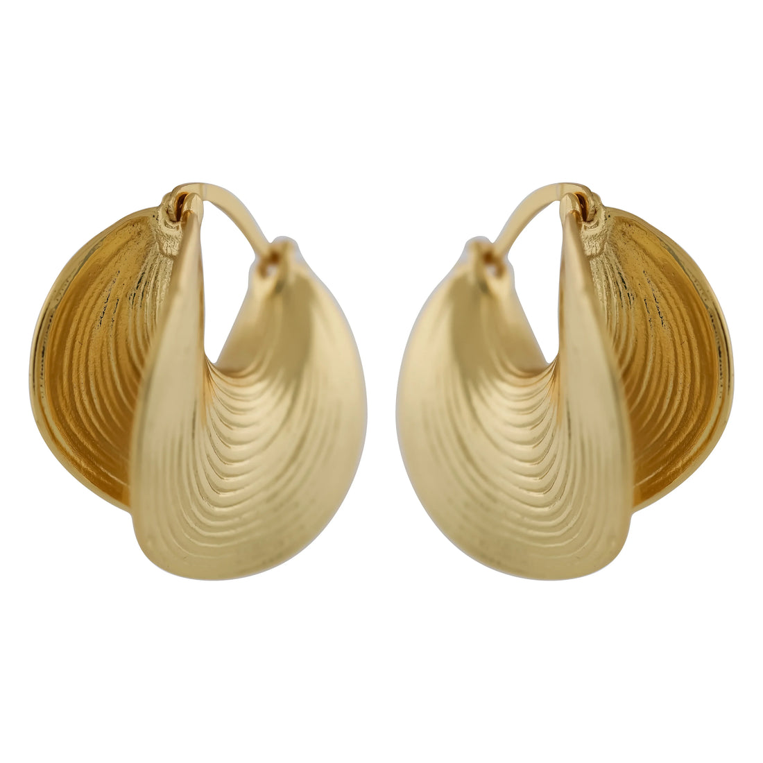 Waves Gold Hoops Earring - Ginostone