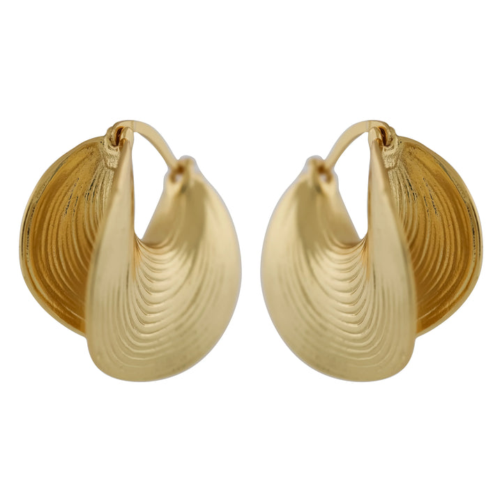 Waves Gold Hoops Earring - Ginostone