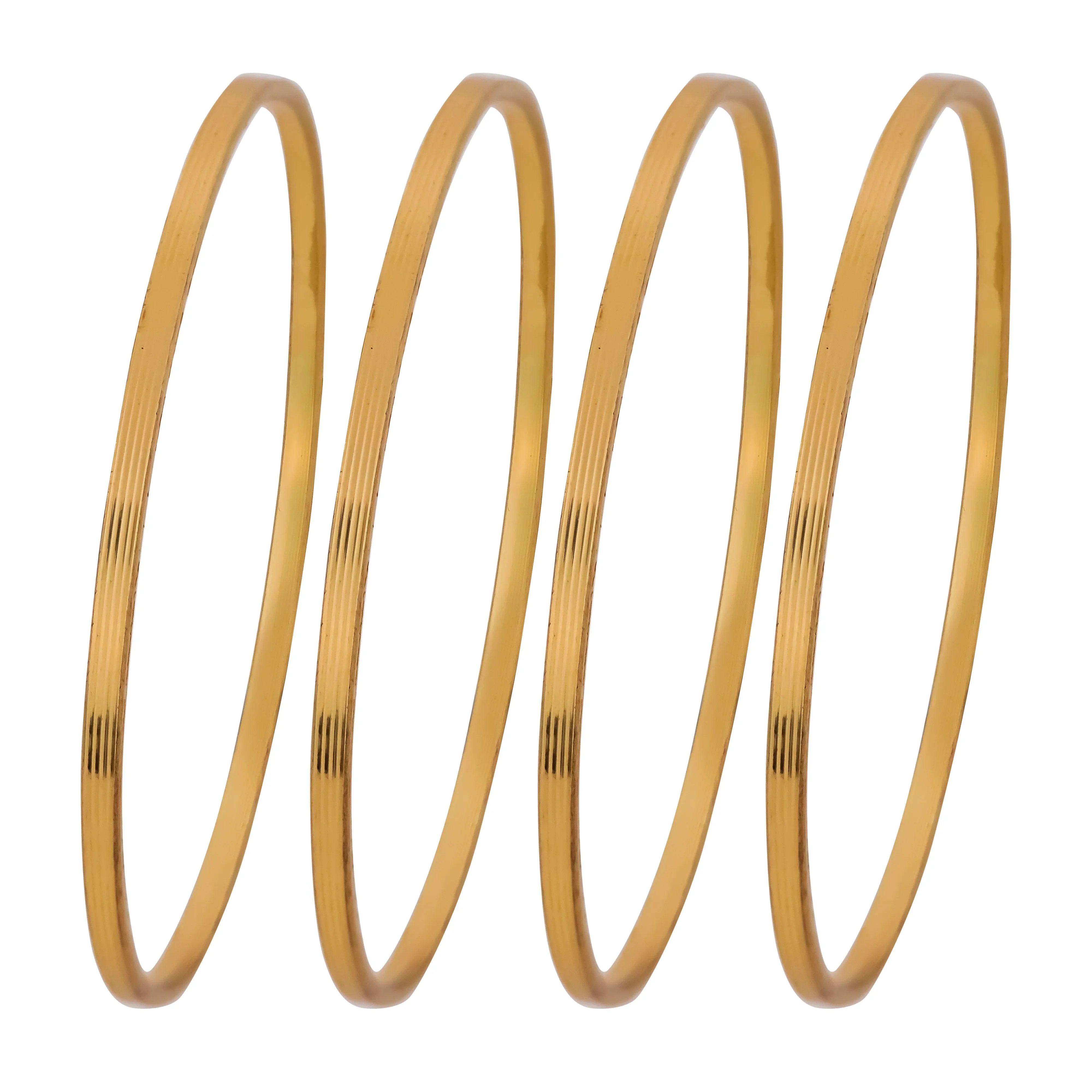 Classic Slim Gold Bangles - Set Of 4 - Ginostone