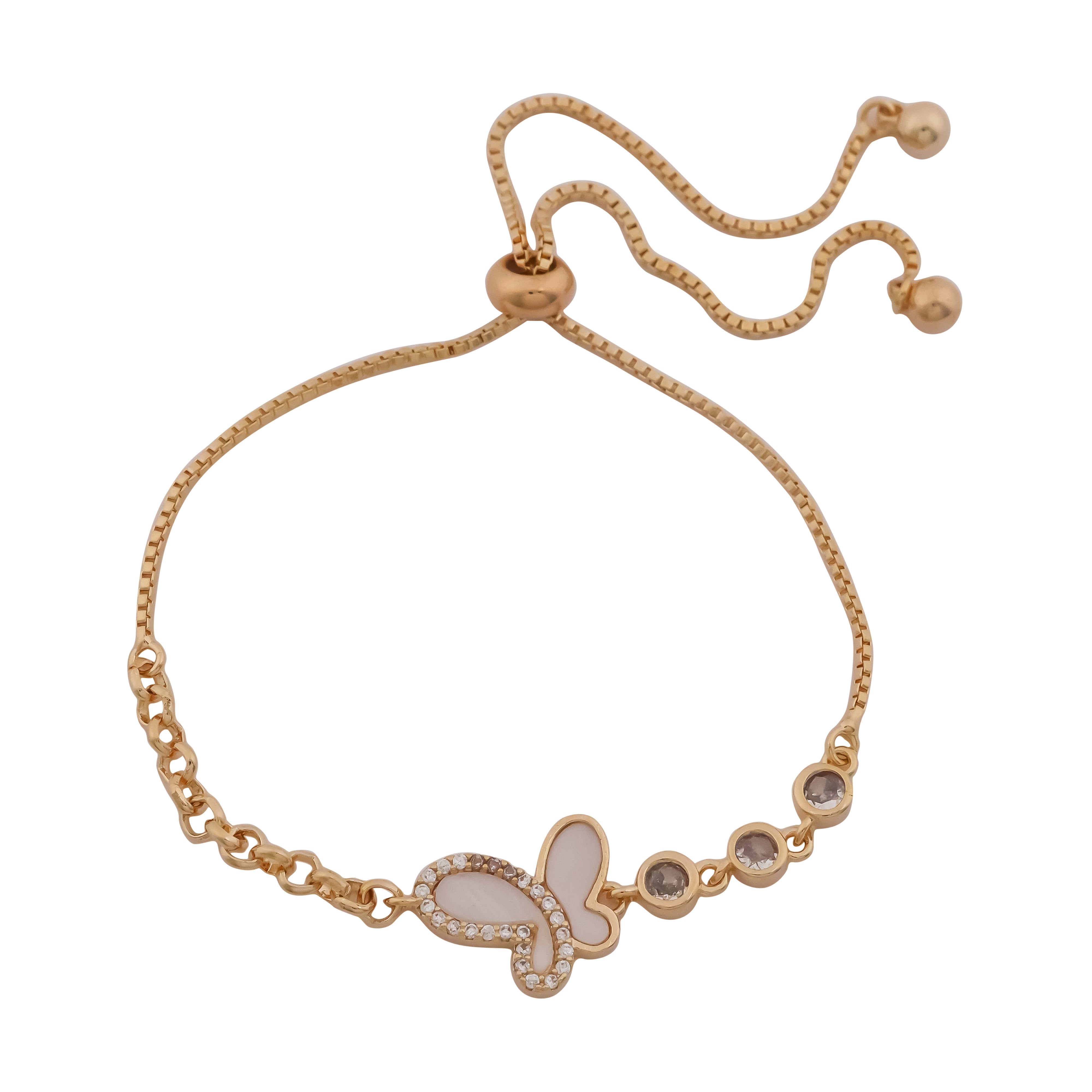 Butterfly Adjustable Slider Bracele - Ginostone