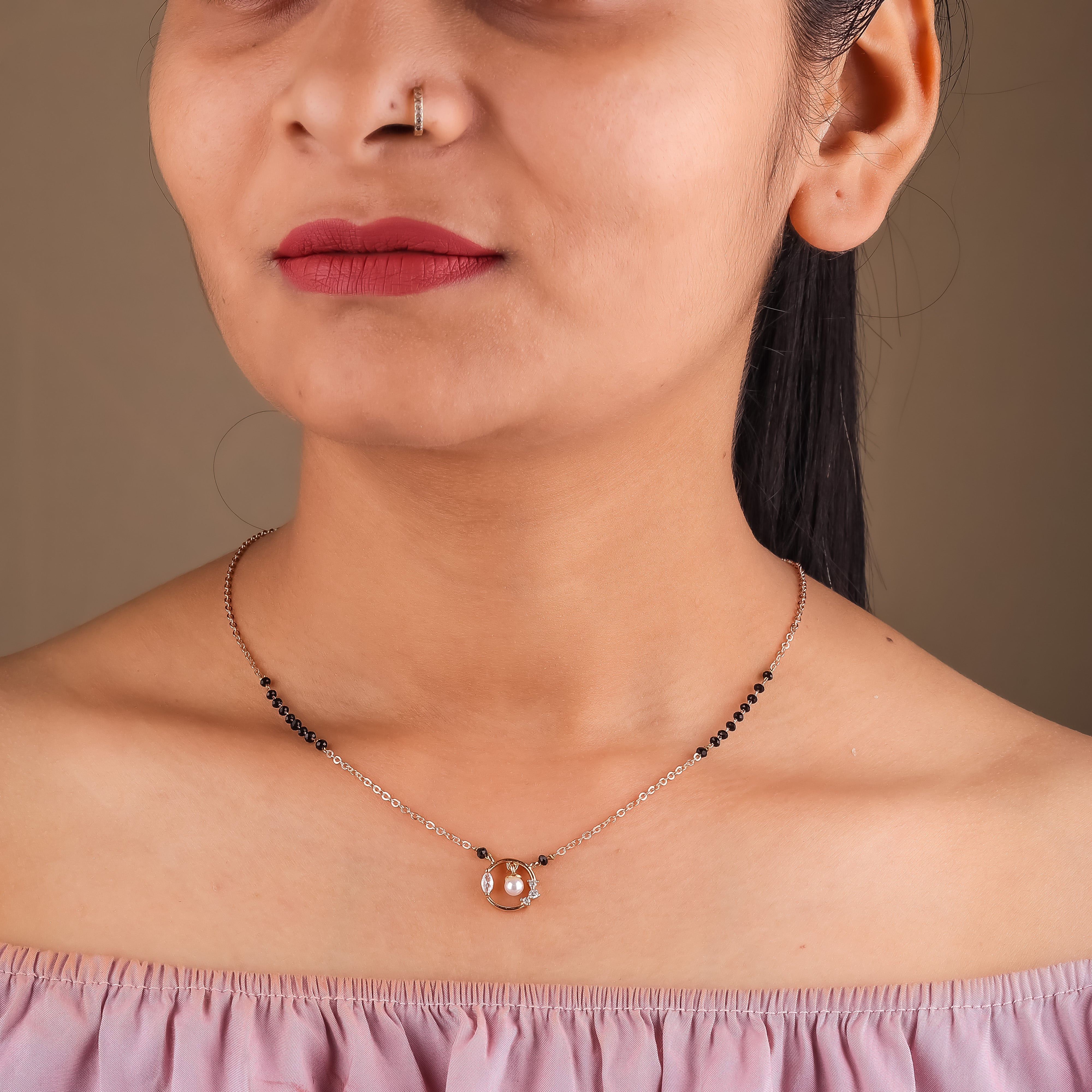 Diyela Gold Pearl Mangalsutra For Women - Ginostone