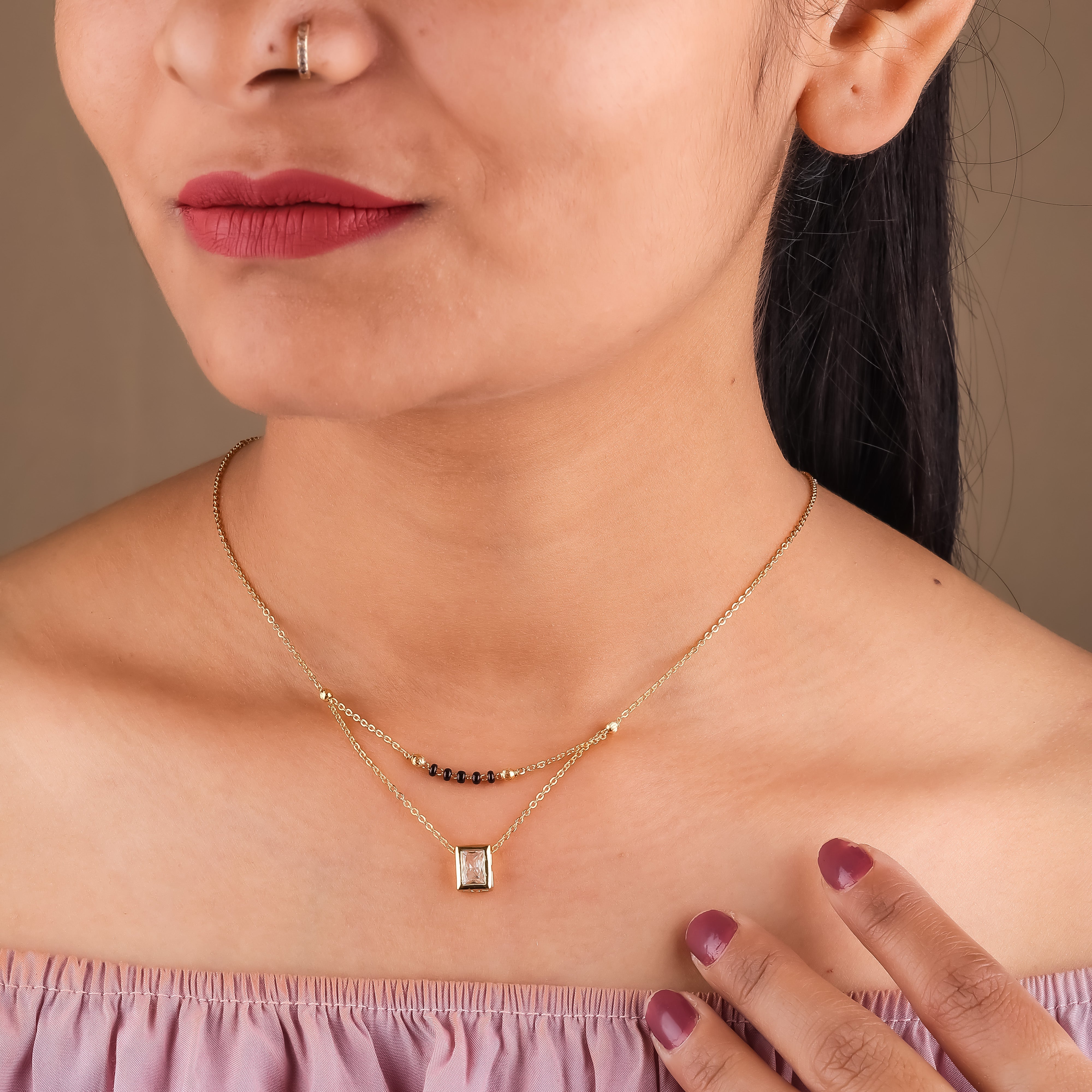 Harini Square Mangalsutra For Women - Ginostone