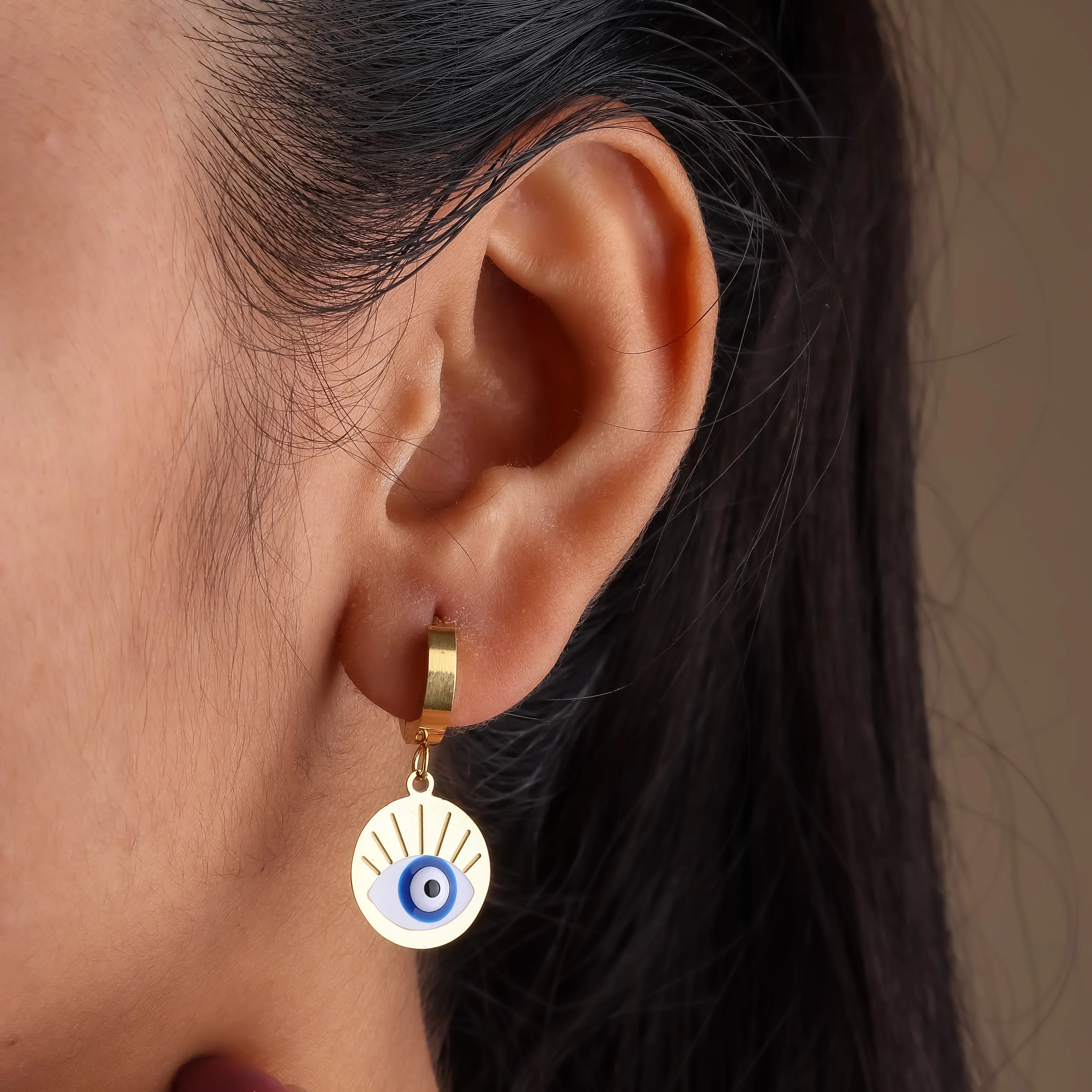 Evil Eye Round Earring - Ginostone