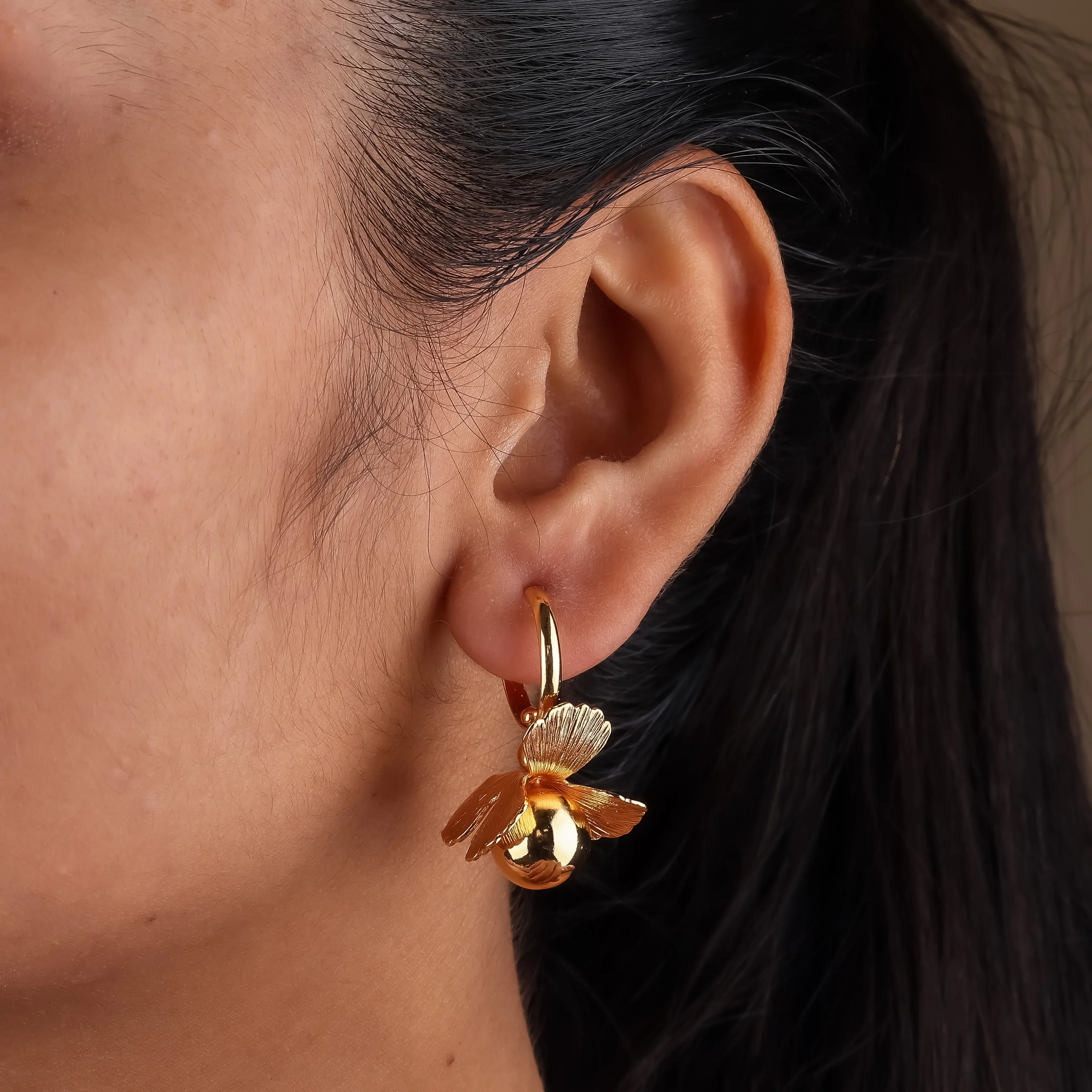 Flora Shine Gold Earring - Ginostone