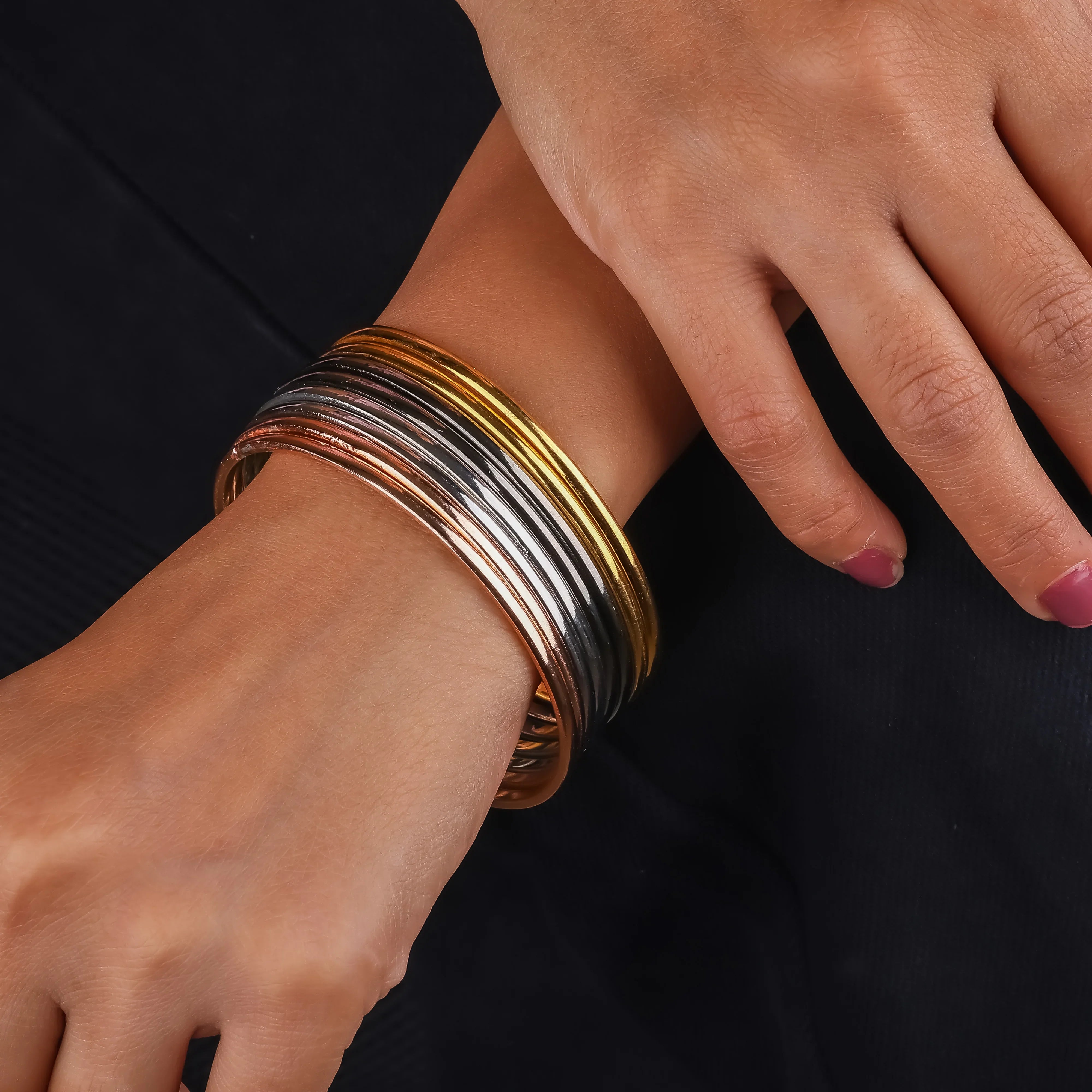 4 Shade Plain Bangles - Ginostone