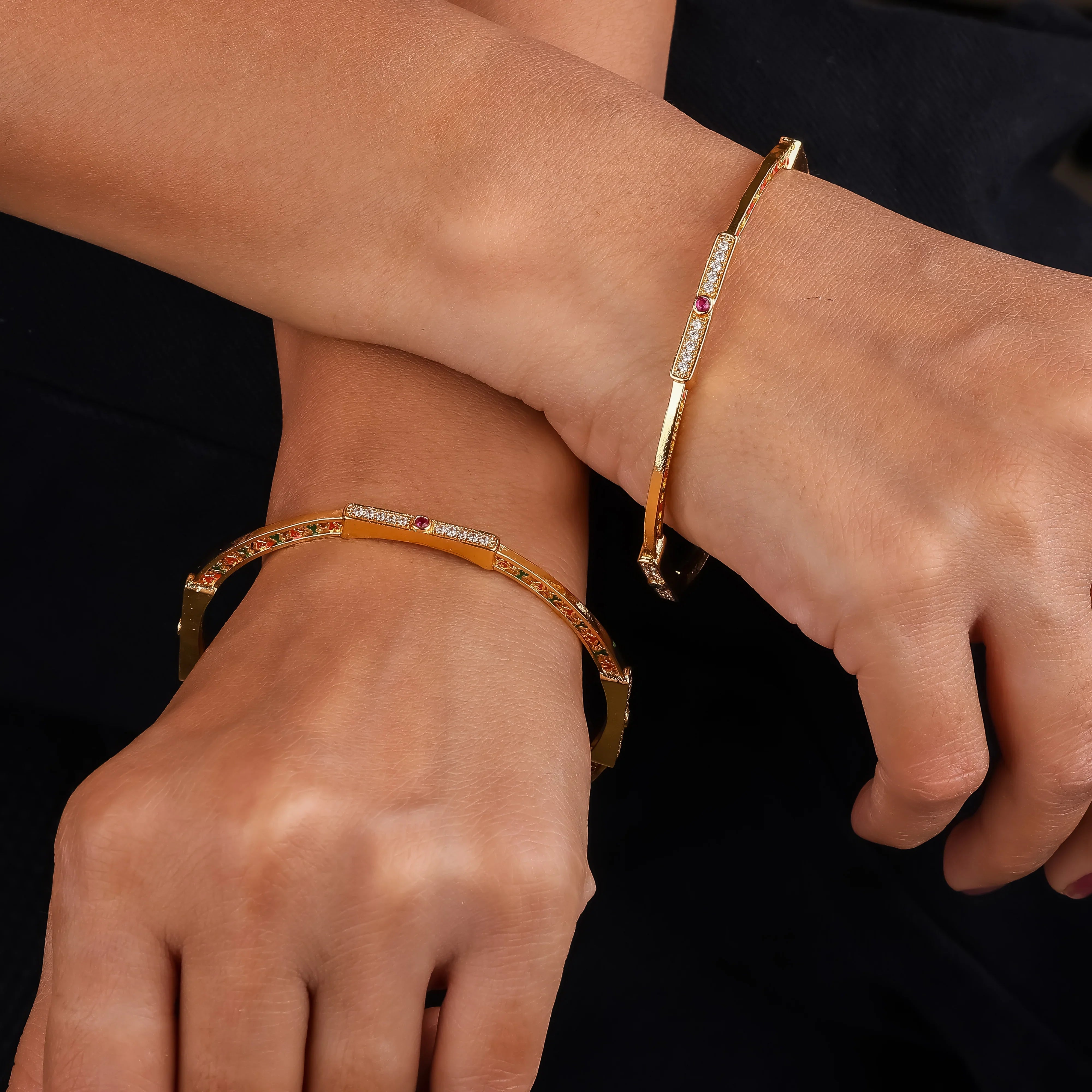 Ruby Prism Bangles - Set Of 2 - Ginostone