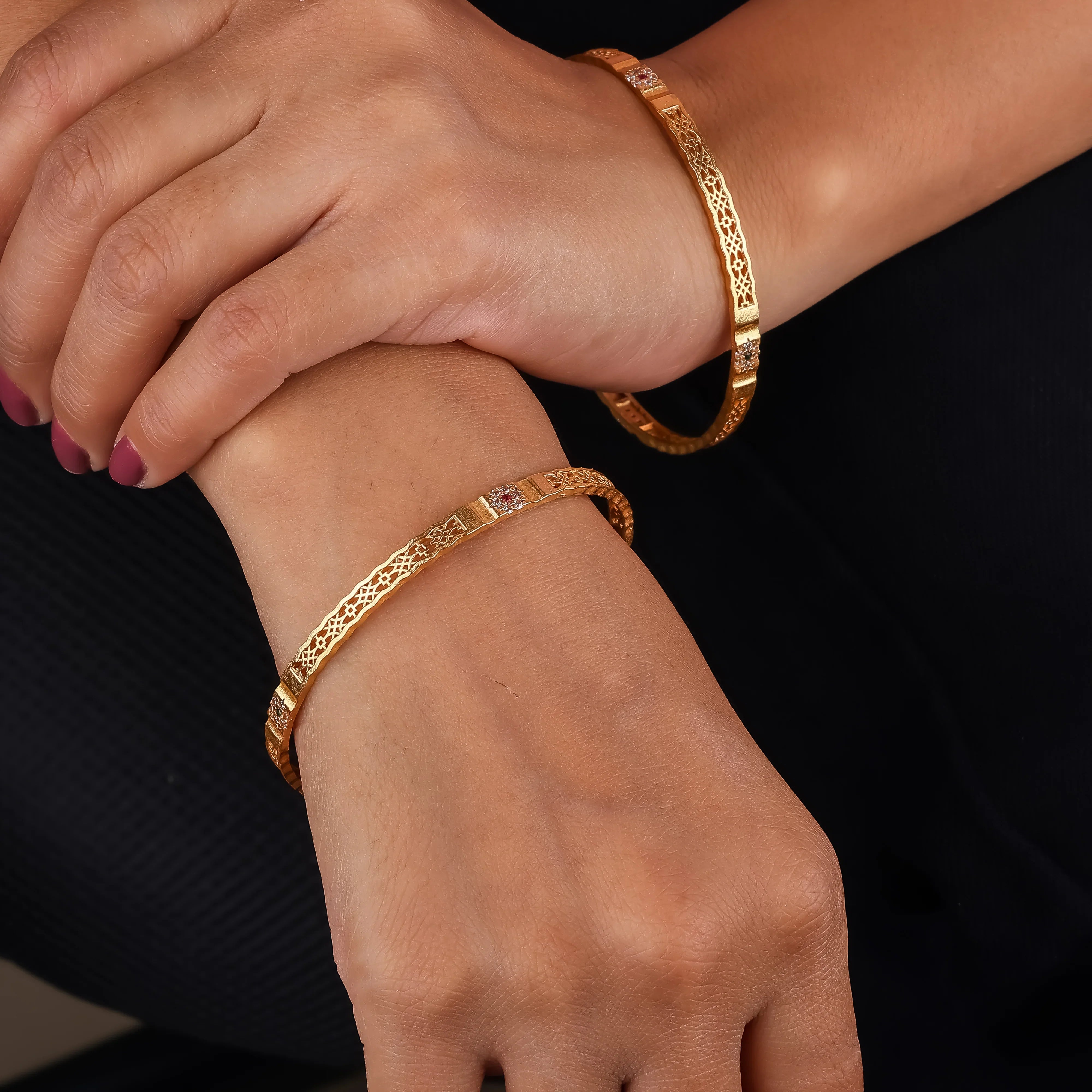 Rani Glow Bangles - Set Of 2 - Ginostone