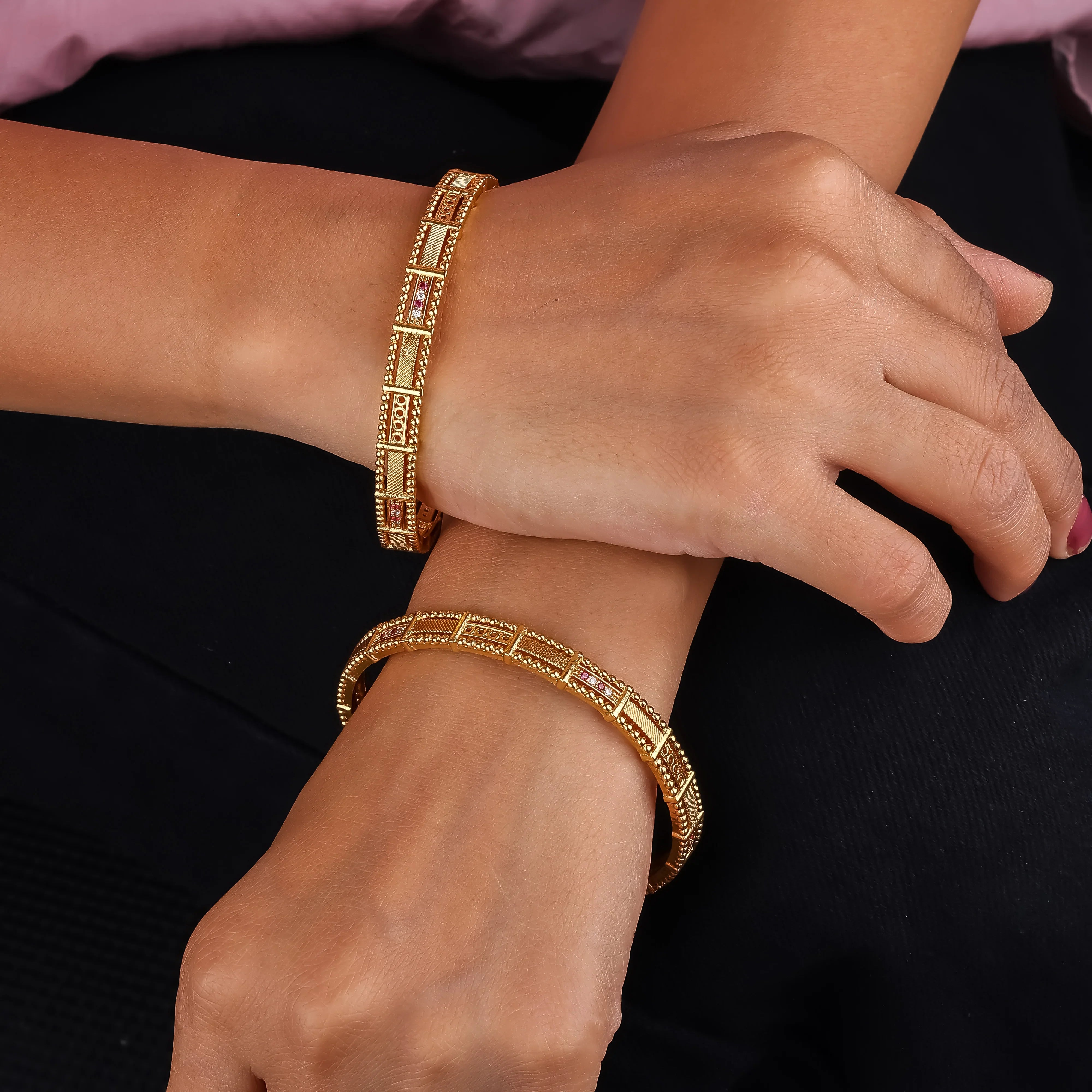 Kanika Bliss Bangles ( Set Of 2 ) - Ginostone