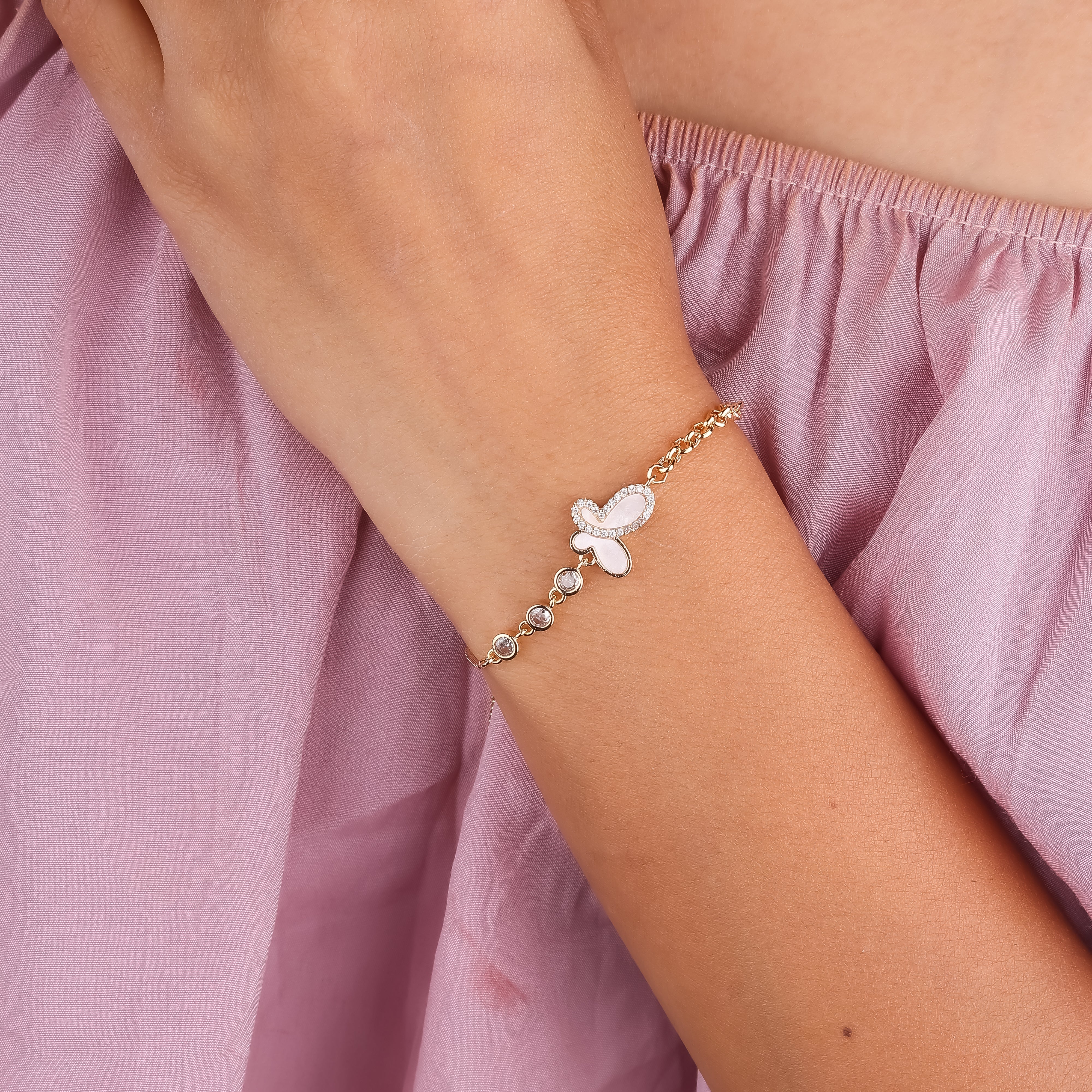 Butterfly Adjustable Slider Bracele - Ginostone