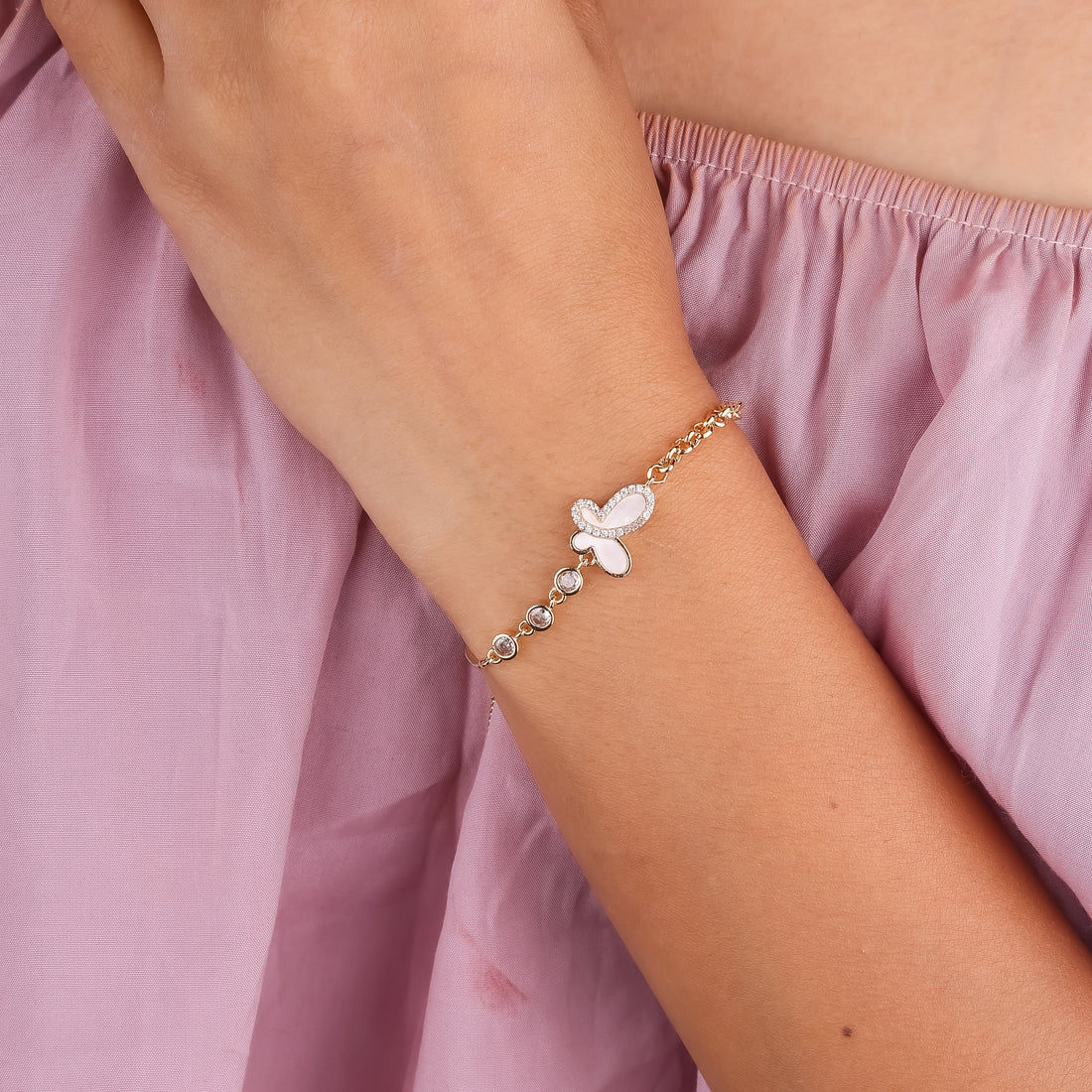Butterfly Adjustable Slider Bracele - Ginostone