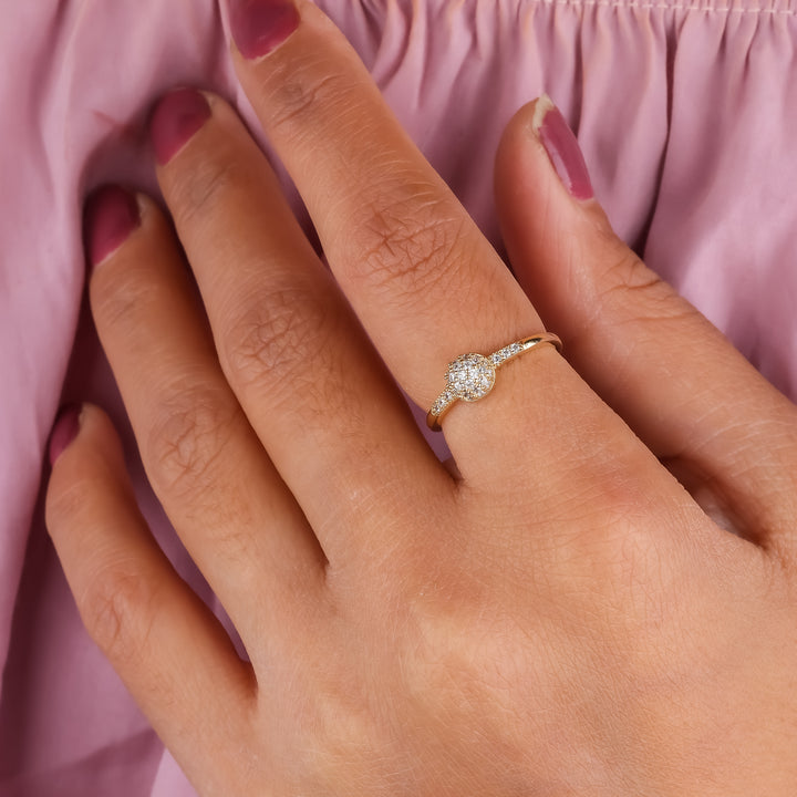 Celestial Halo Diamond Gold Ring GWR -4