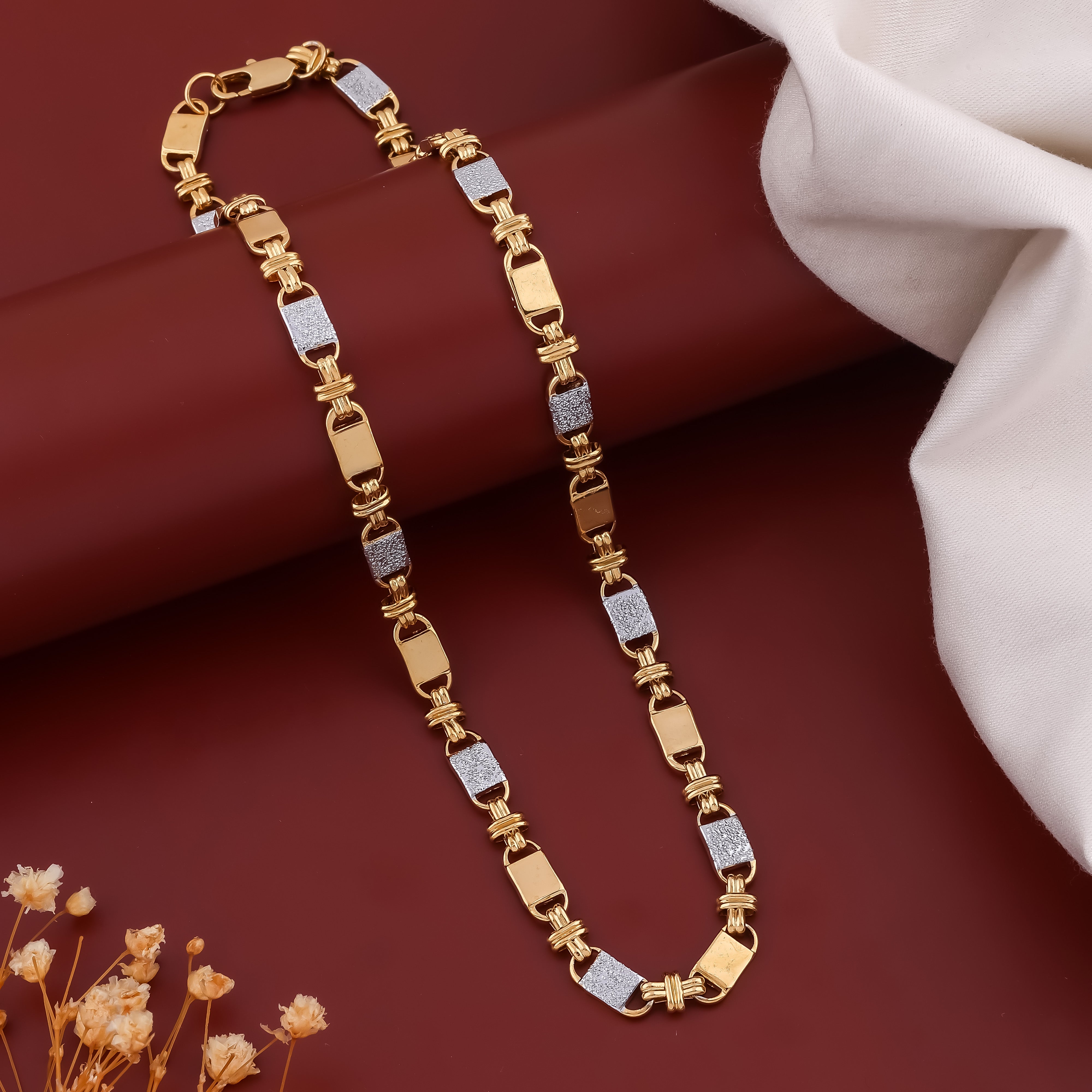 Jigar Two-Tone Designer Men's Chain - Ginostone