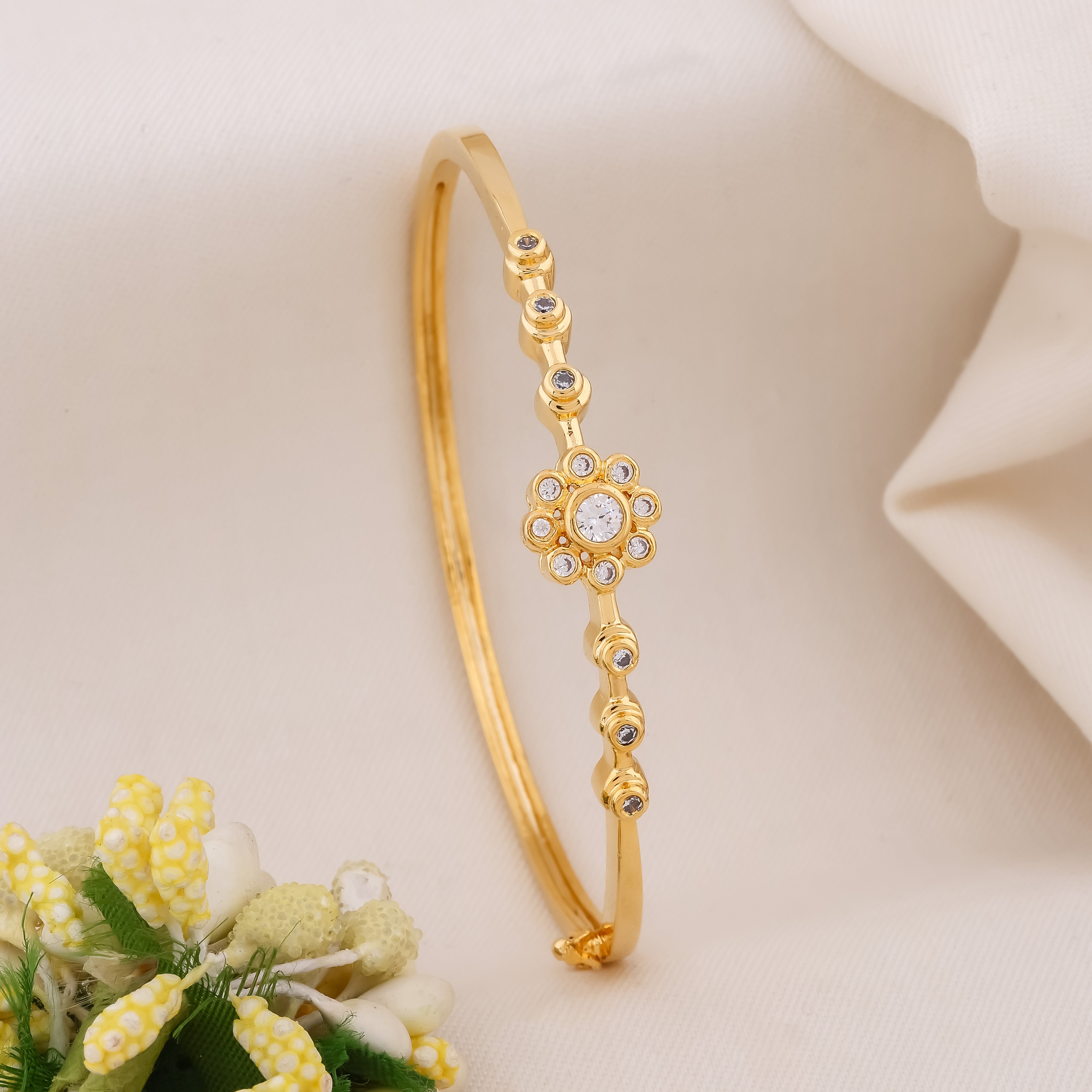 Prisha Crystal Flower Kada - Ginostone