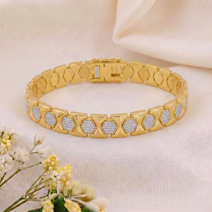 Geometric Dual-Tone Men’s Bracelet GMB -5