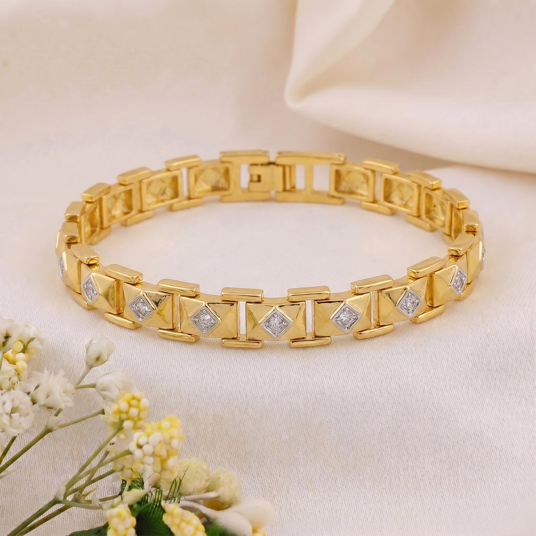 Gold-Tone Geometric Men’s Bracelet GMB -1