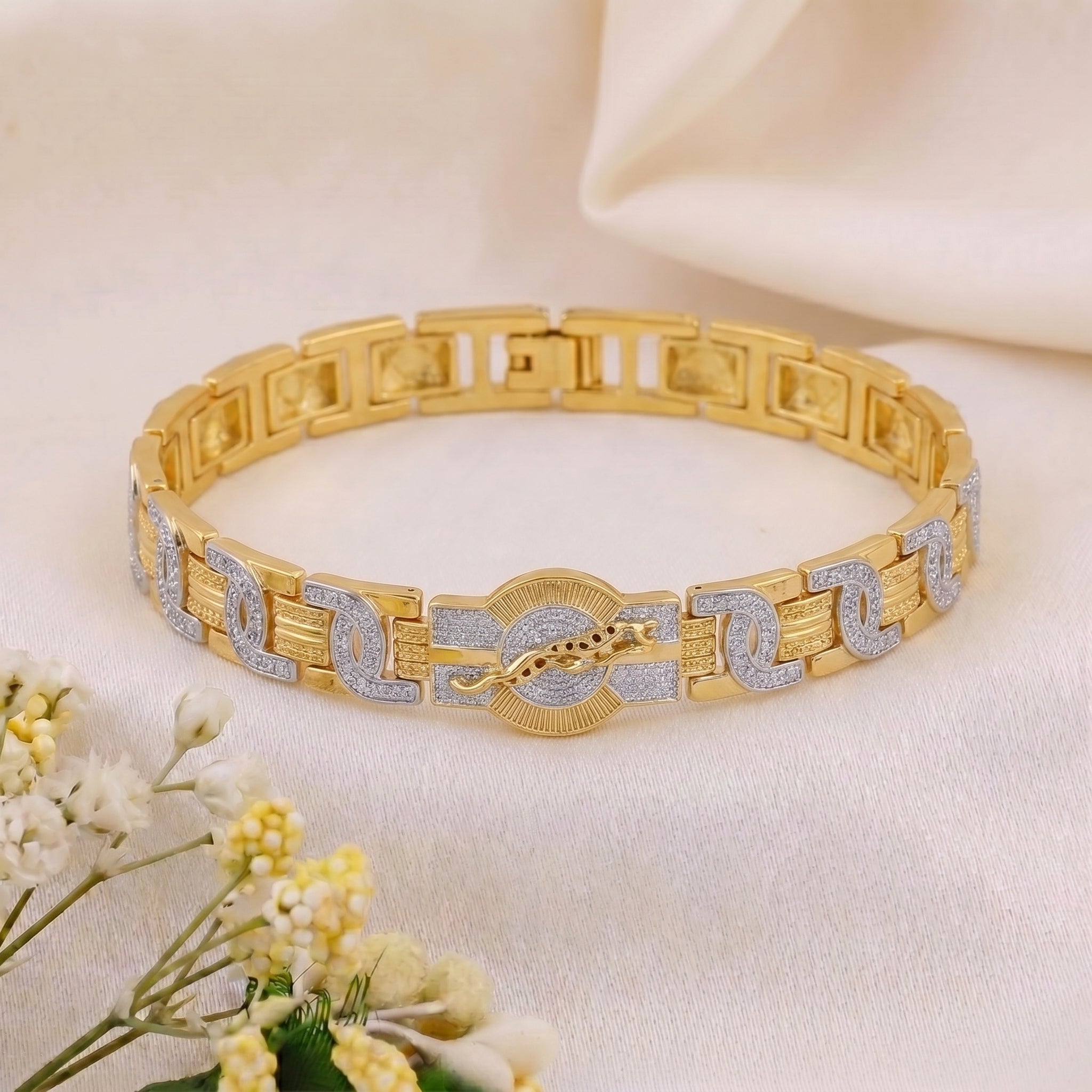 Dual-Tone Designer Men’s Bracelet GMB -2