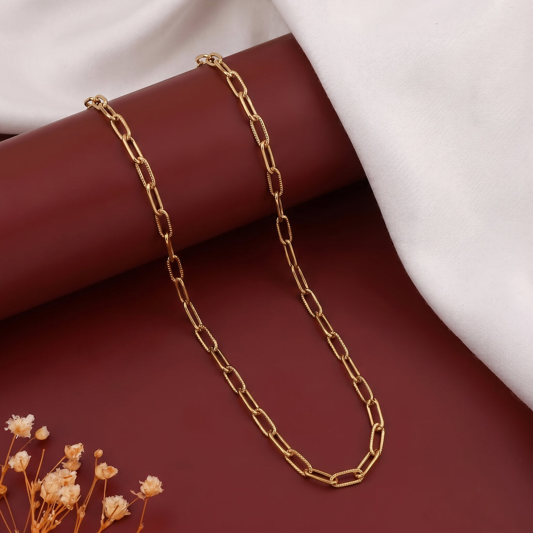 Gold Box Chain Necklace GMC -37