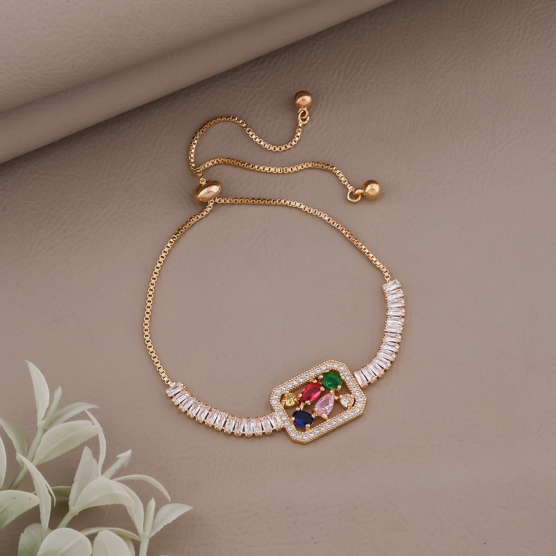 Rainbow Adjustable Slider Bracele - Ginostone