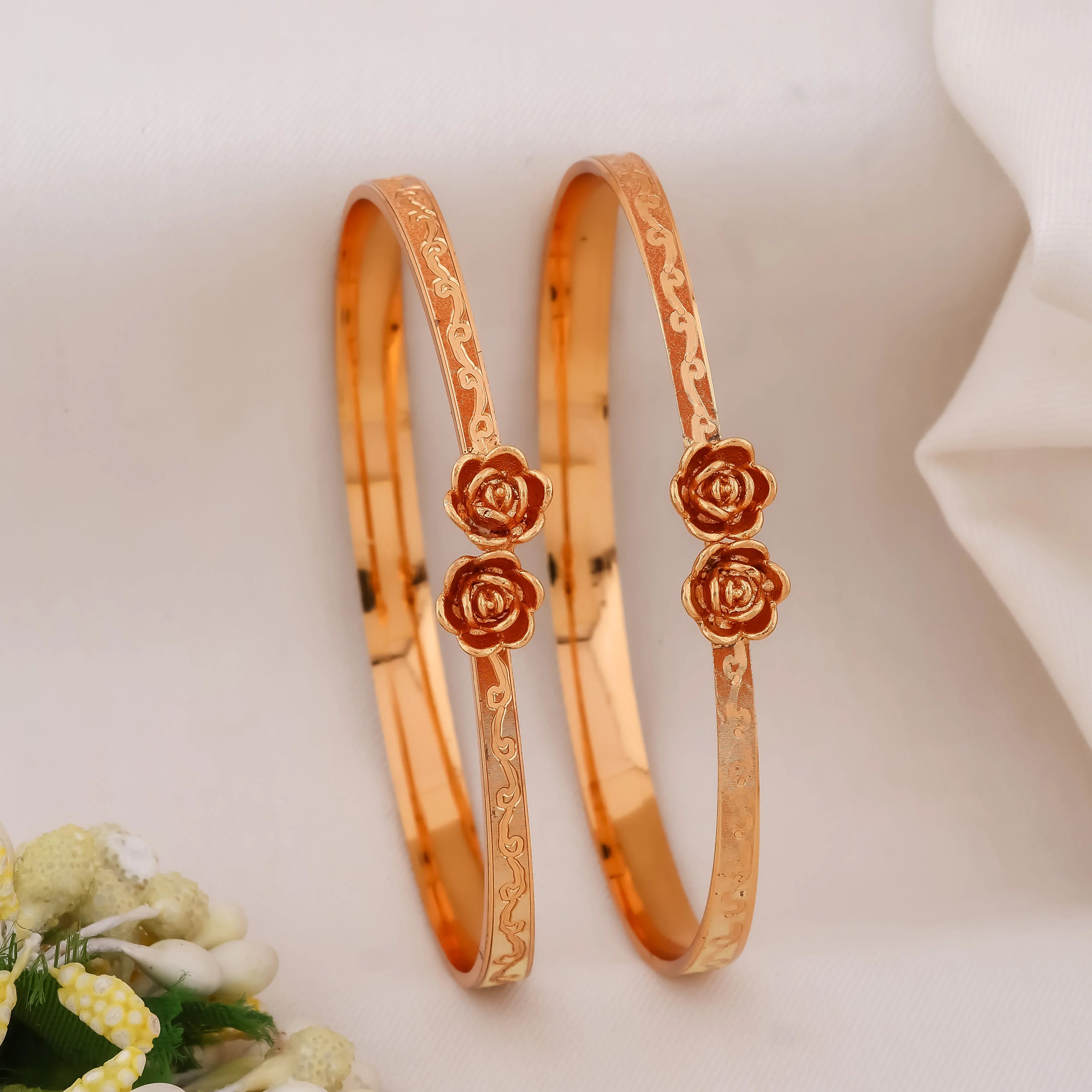 Rose Free Size Bangle - Ginostone