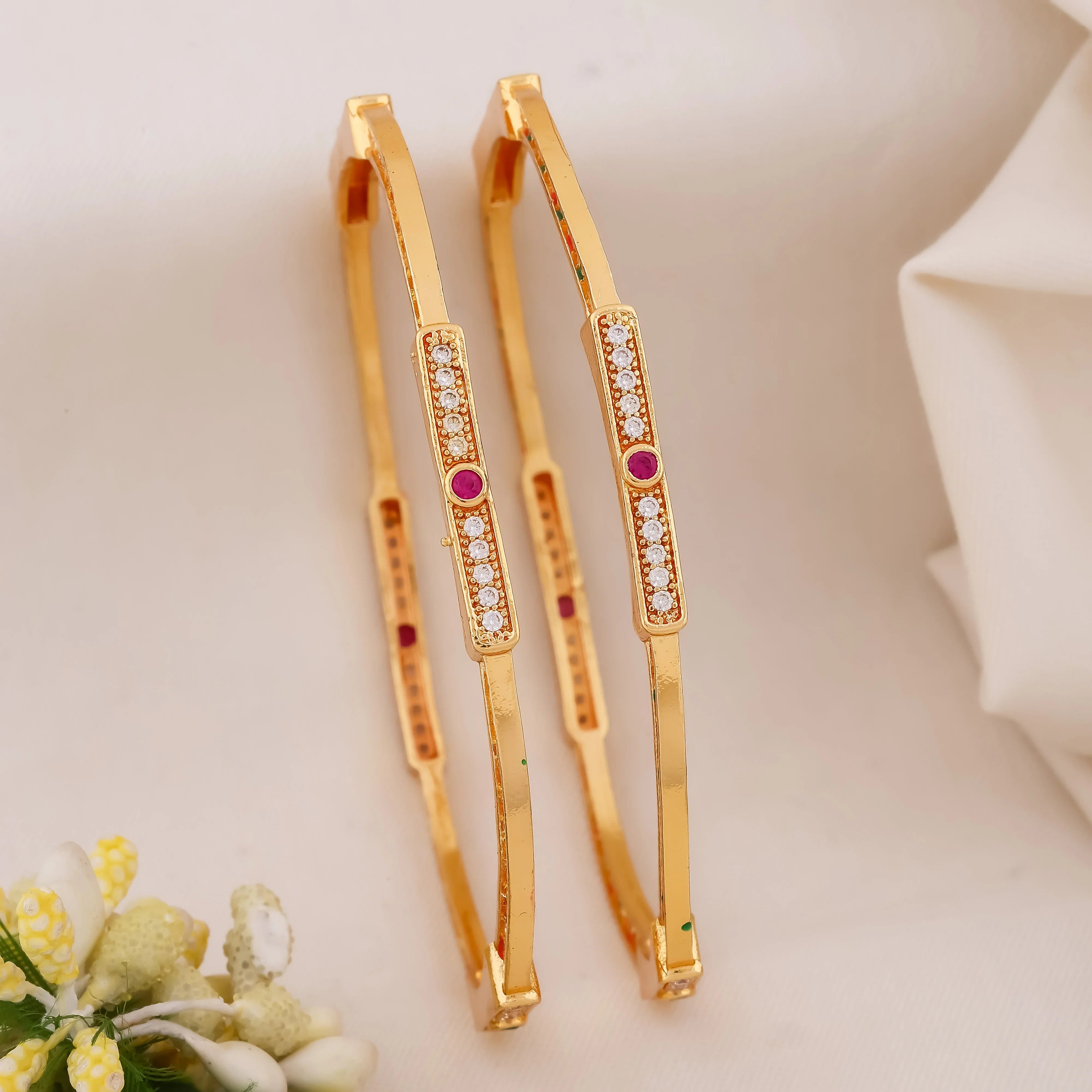 Ruby Prism Bangles - Set Of 2 - Ginostone