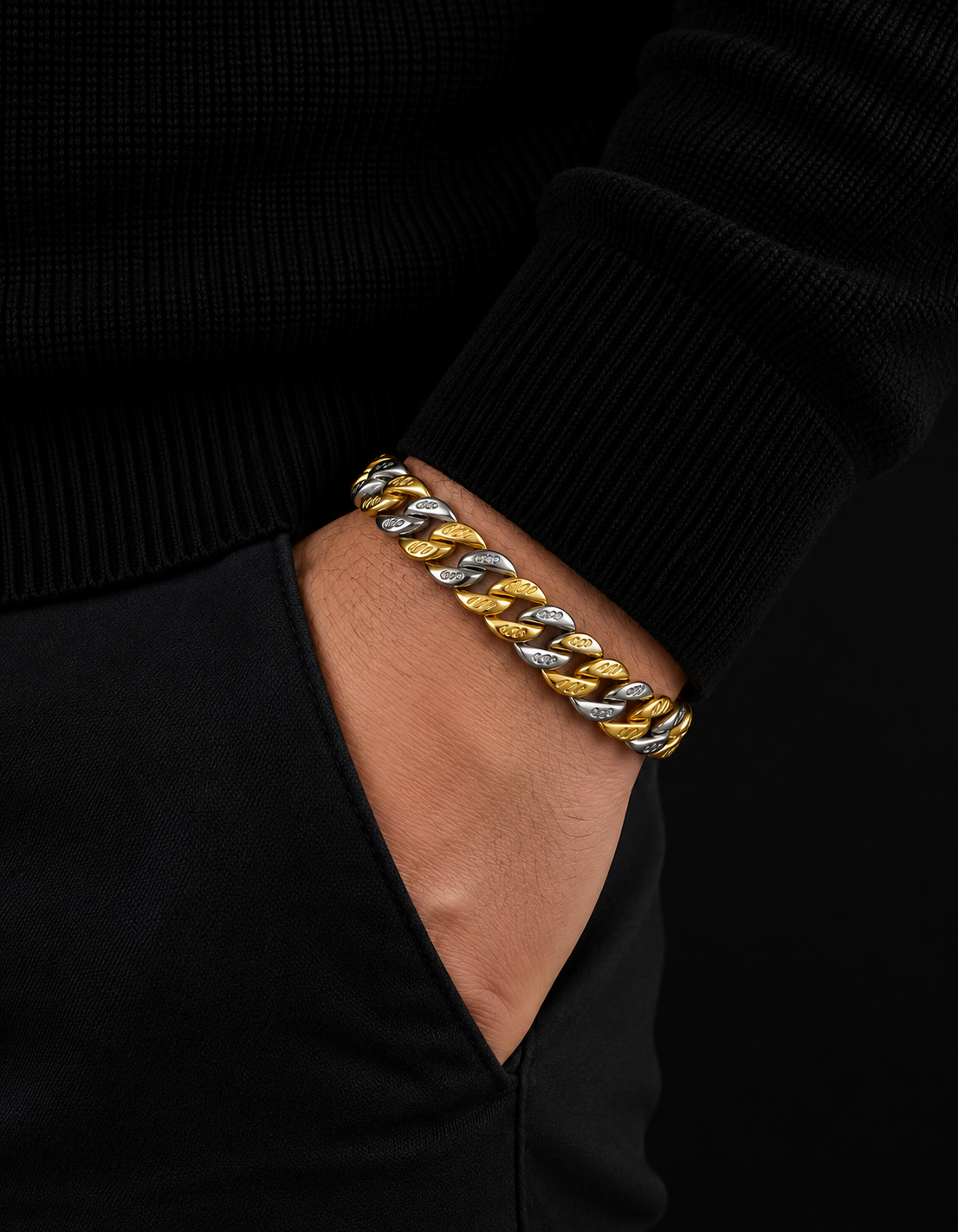 Rudra Two-Tone Link Bracelet MB -19