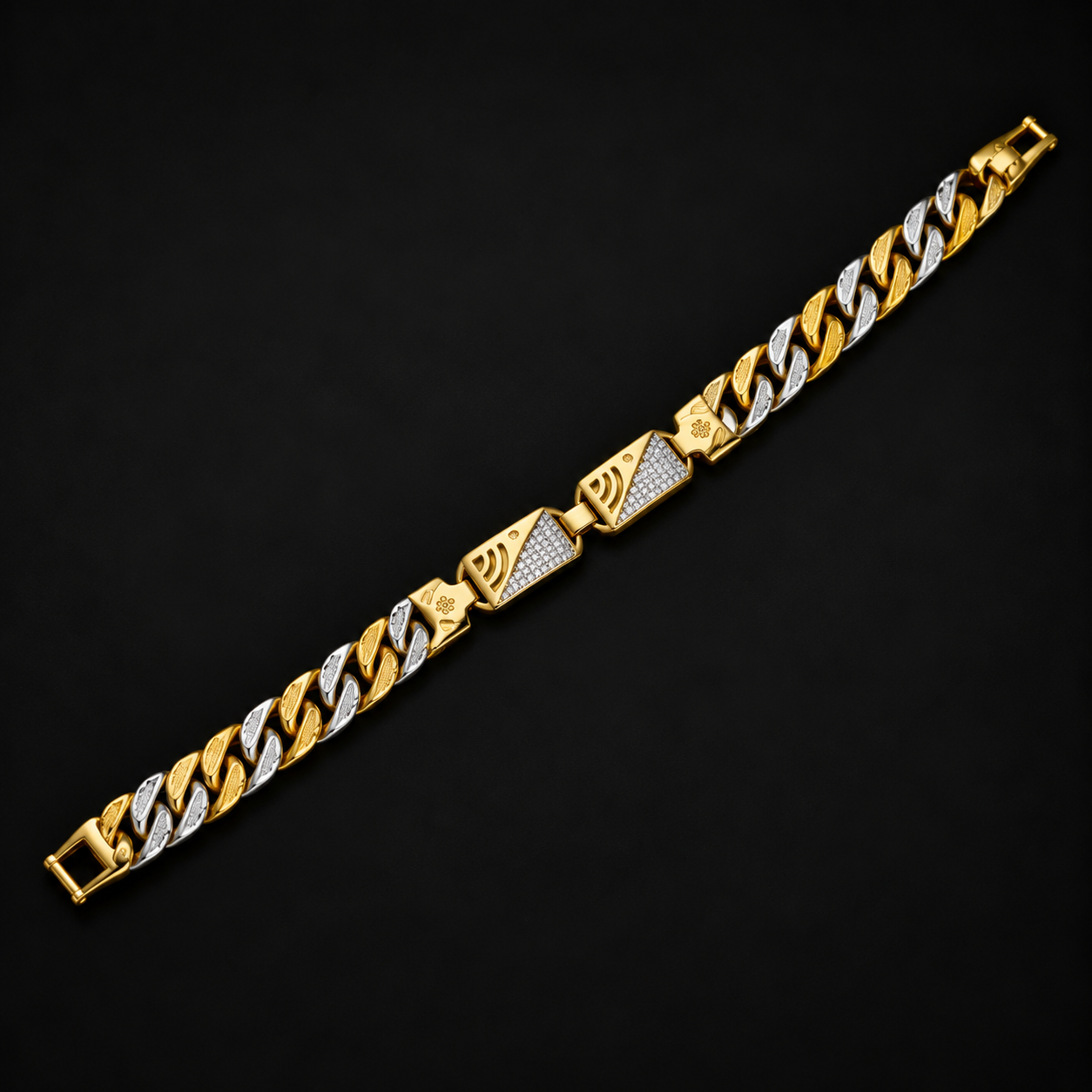 Maharaj Two-Tone Leaf Link Bracelet MB -20