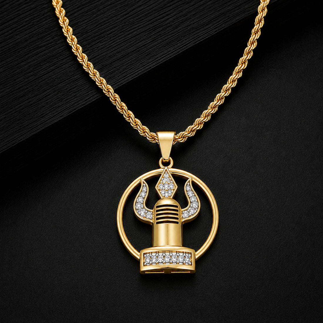 Trishul Tatva Gold Pendant Chain GMP -7