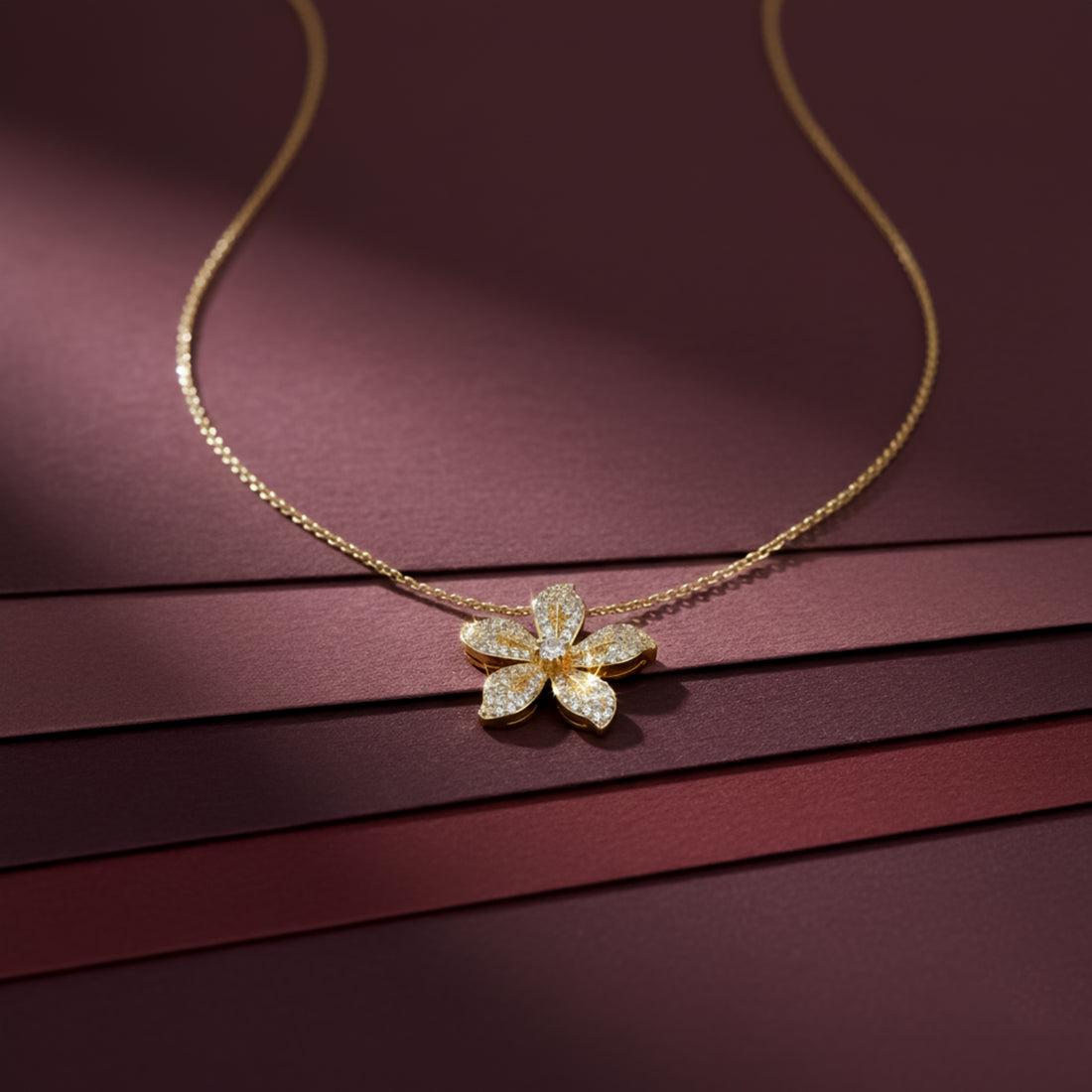 Petal Diamond Blossom Necklace GWN -144