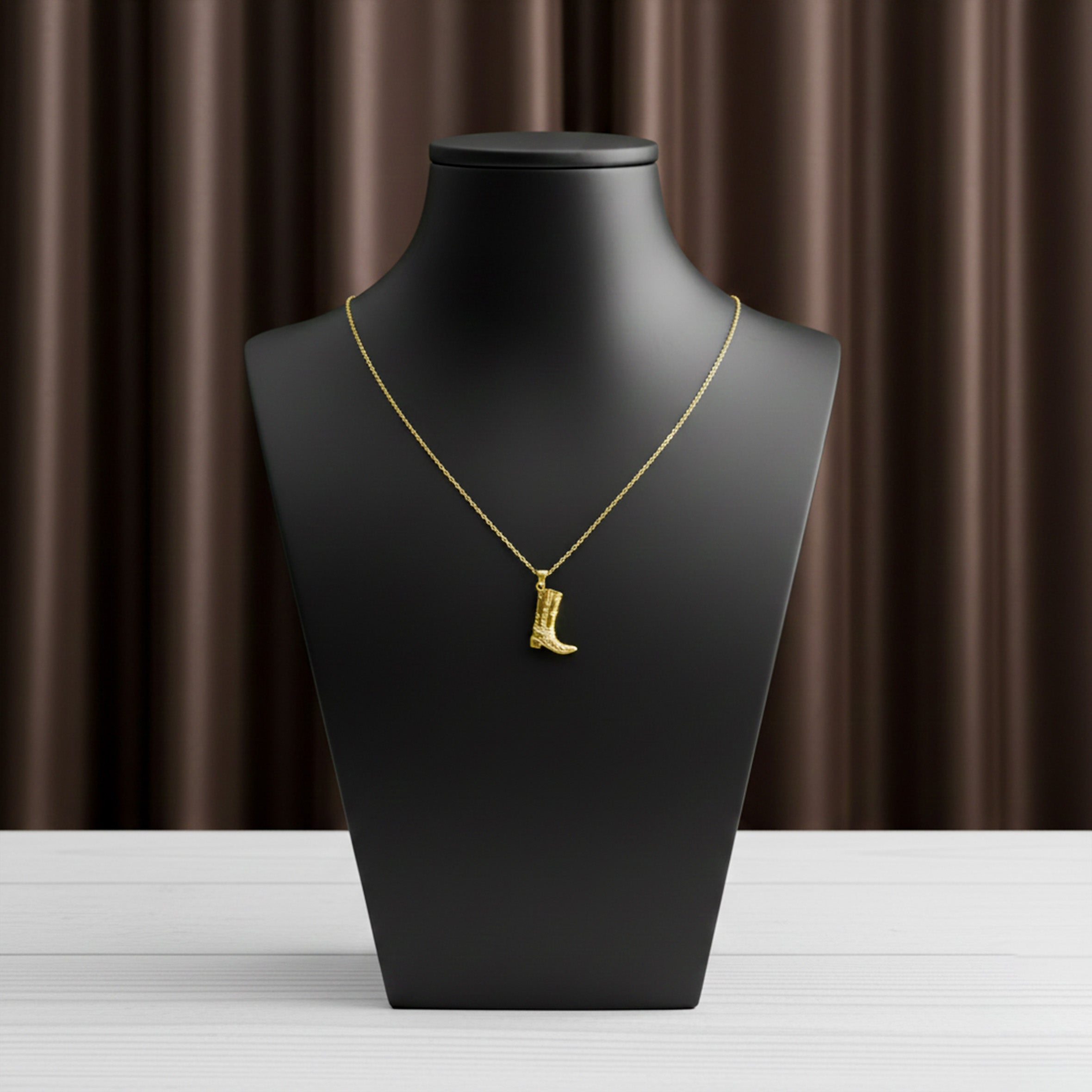 Cowboy Boot Pendant Necklace GWN -156