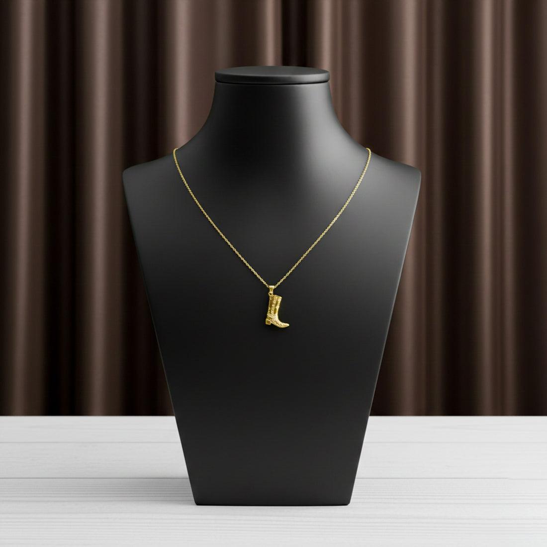 Cowboy Boot Pendant Necklace GWN -156