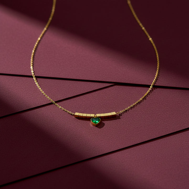 Emerald Heart Gold Neckless GWN -70