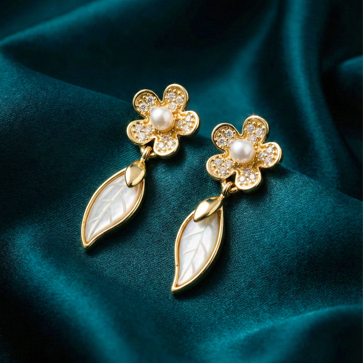 Pearl Leaf Earrings GWE -132