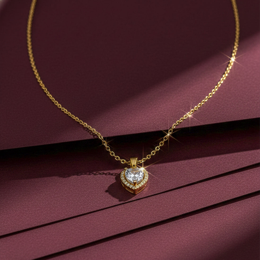 Sparkle Heart Diamond Necklace GWN -75