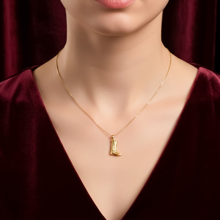 Cowboy Boot Pendant Necklace GWN -156