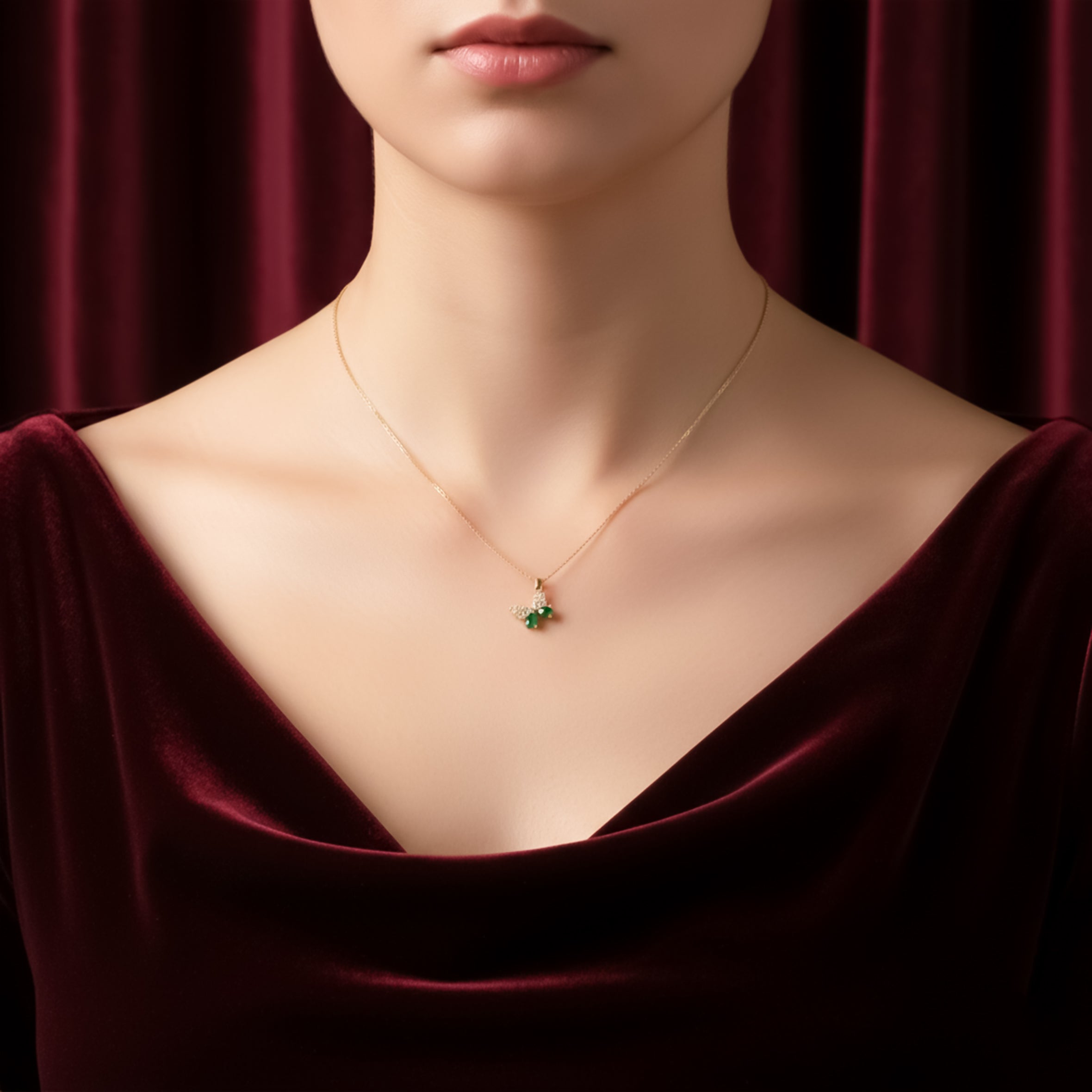 Emerald Butterfly Neckless GWN -112