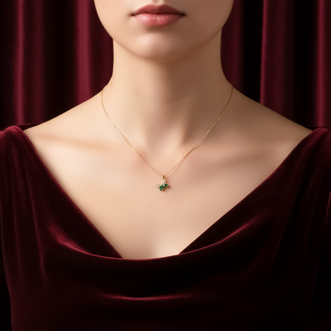 Emerald Butterfly Neckless GWN -112