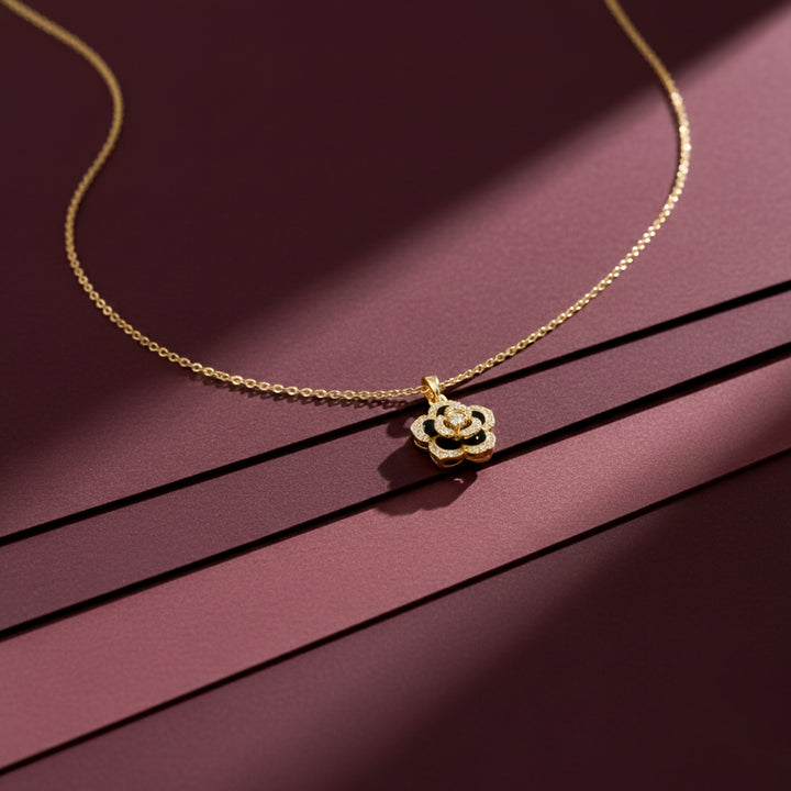 Black Flower Neckless GWN -107