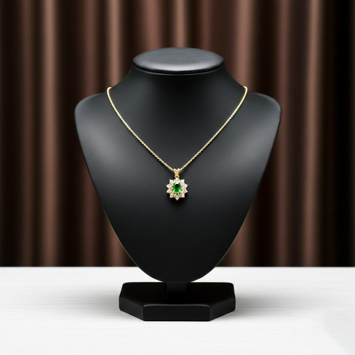 Emerald Bloom Gold-Plated Necklace GWN -92
