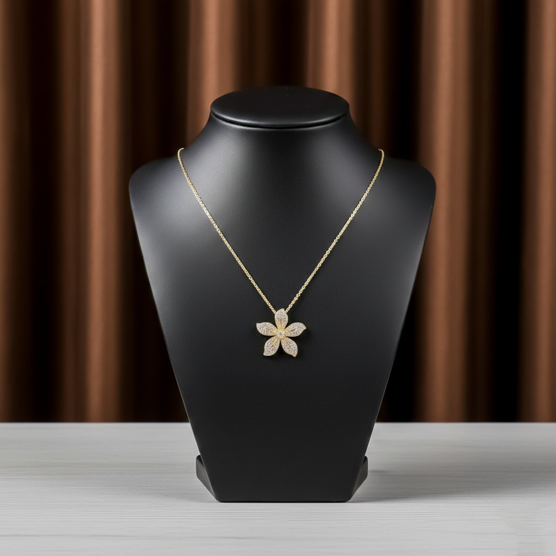 Petal Diamond Blossom Necklace GWN -144