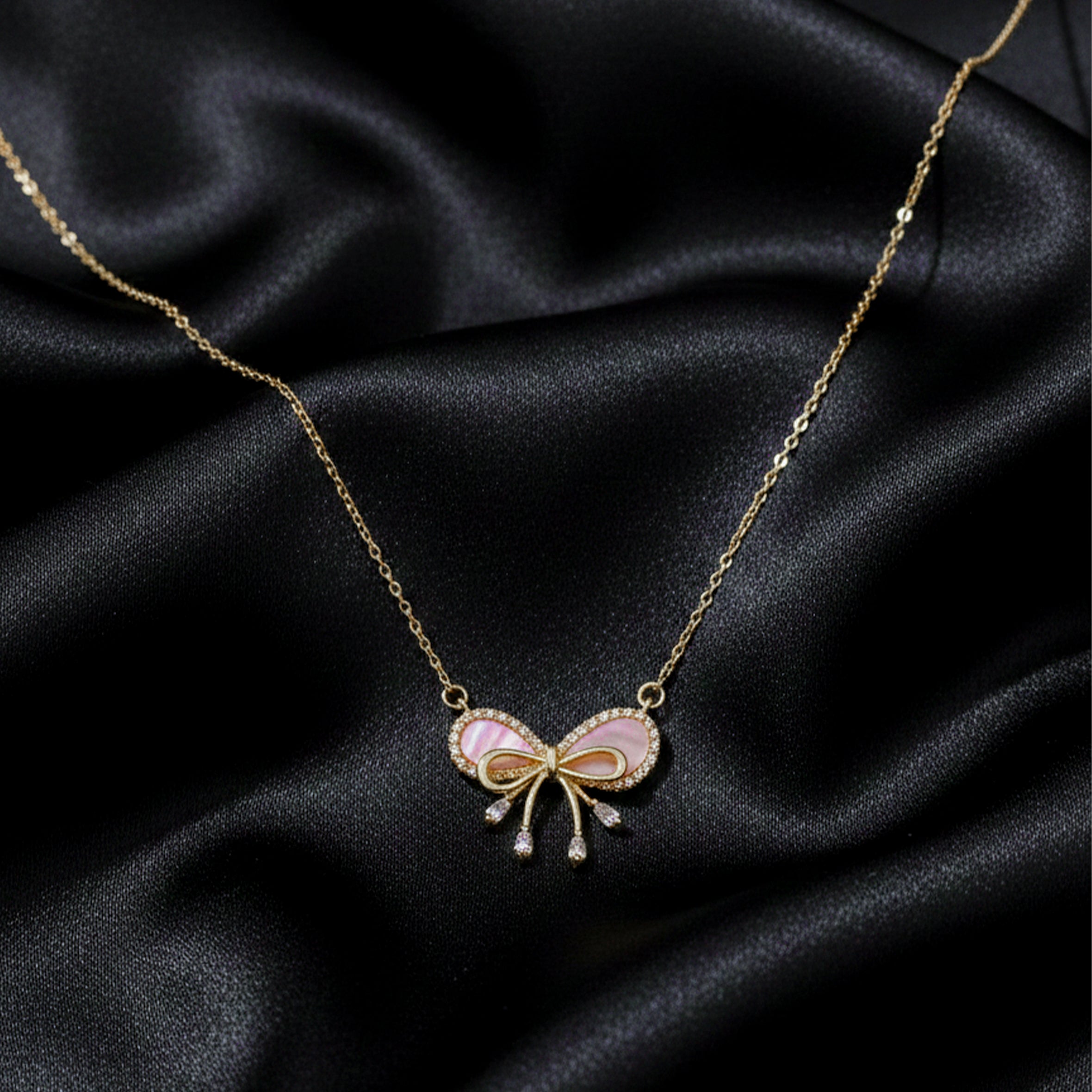 Pink Bow Neckless GWN-154