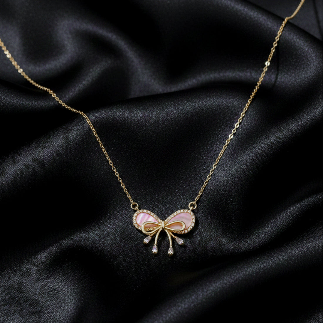 Pink Bow Neckless GWN-154