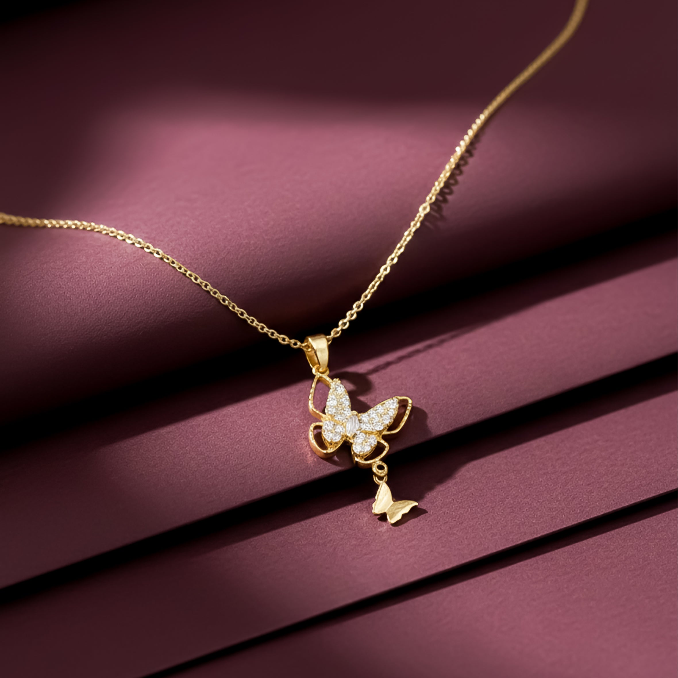 Flutter Butterfly Drop Necklace GWN -142