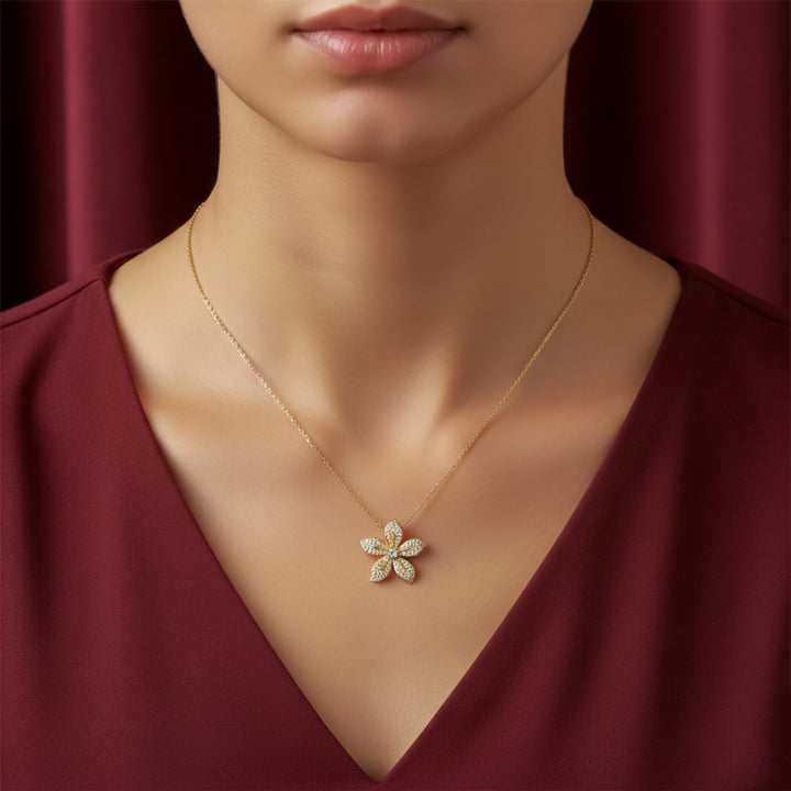 Petal Diamond Blossom Necklace GWN -144