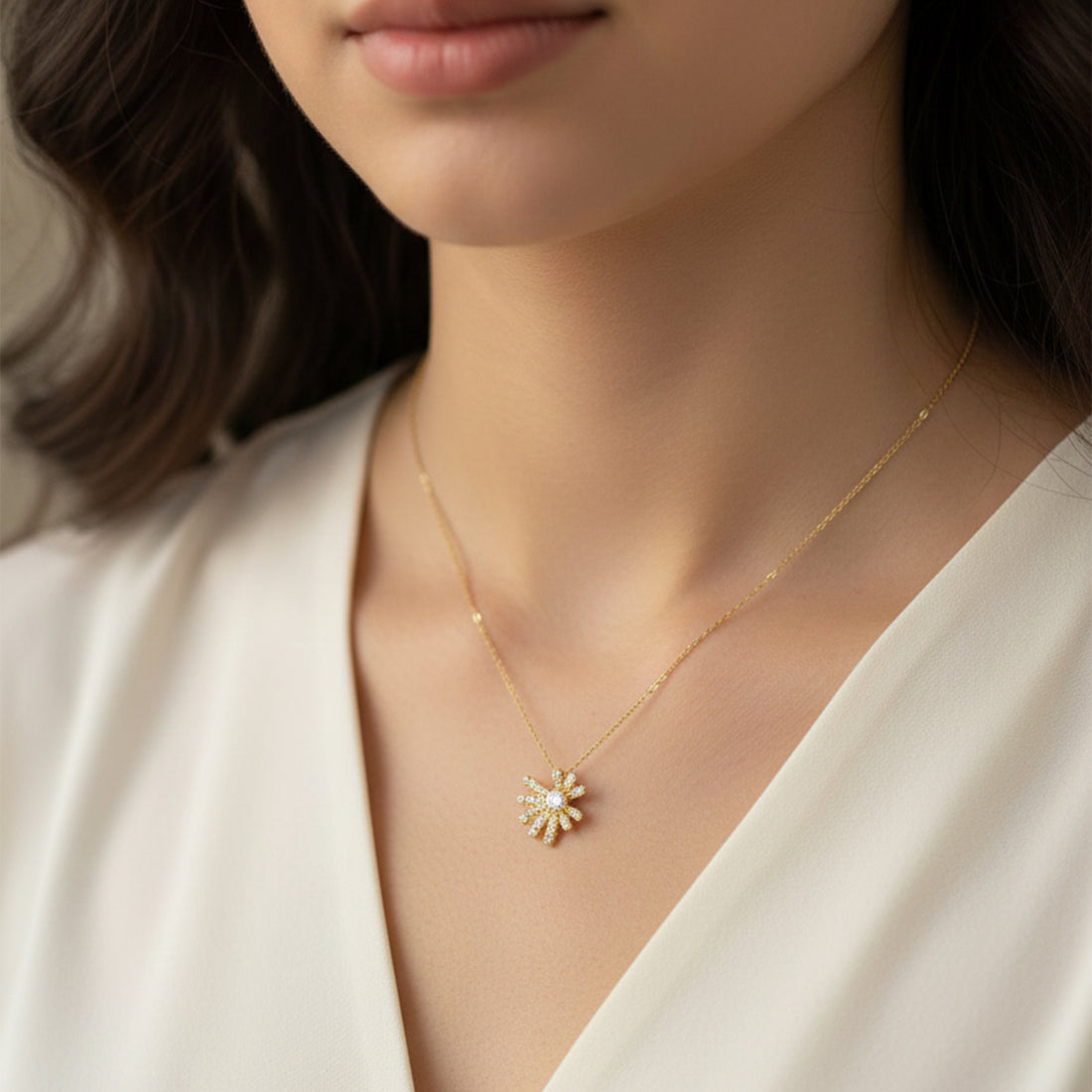 Flower Daimond Neckless GWN-149
