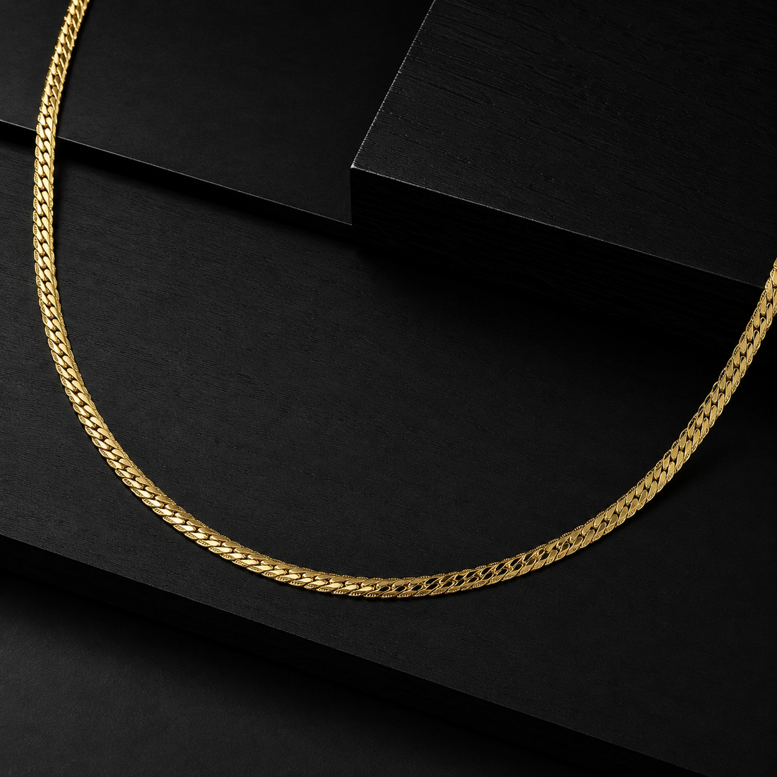Gold flat Herringbone Chain GMC -31