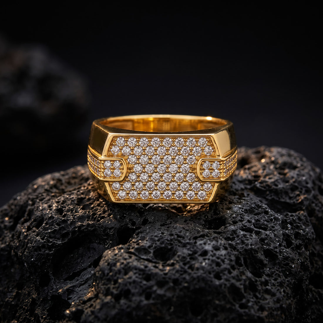 Geometric Crystal Pavé Statement Ring GMR -39