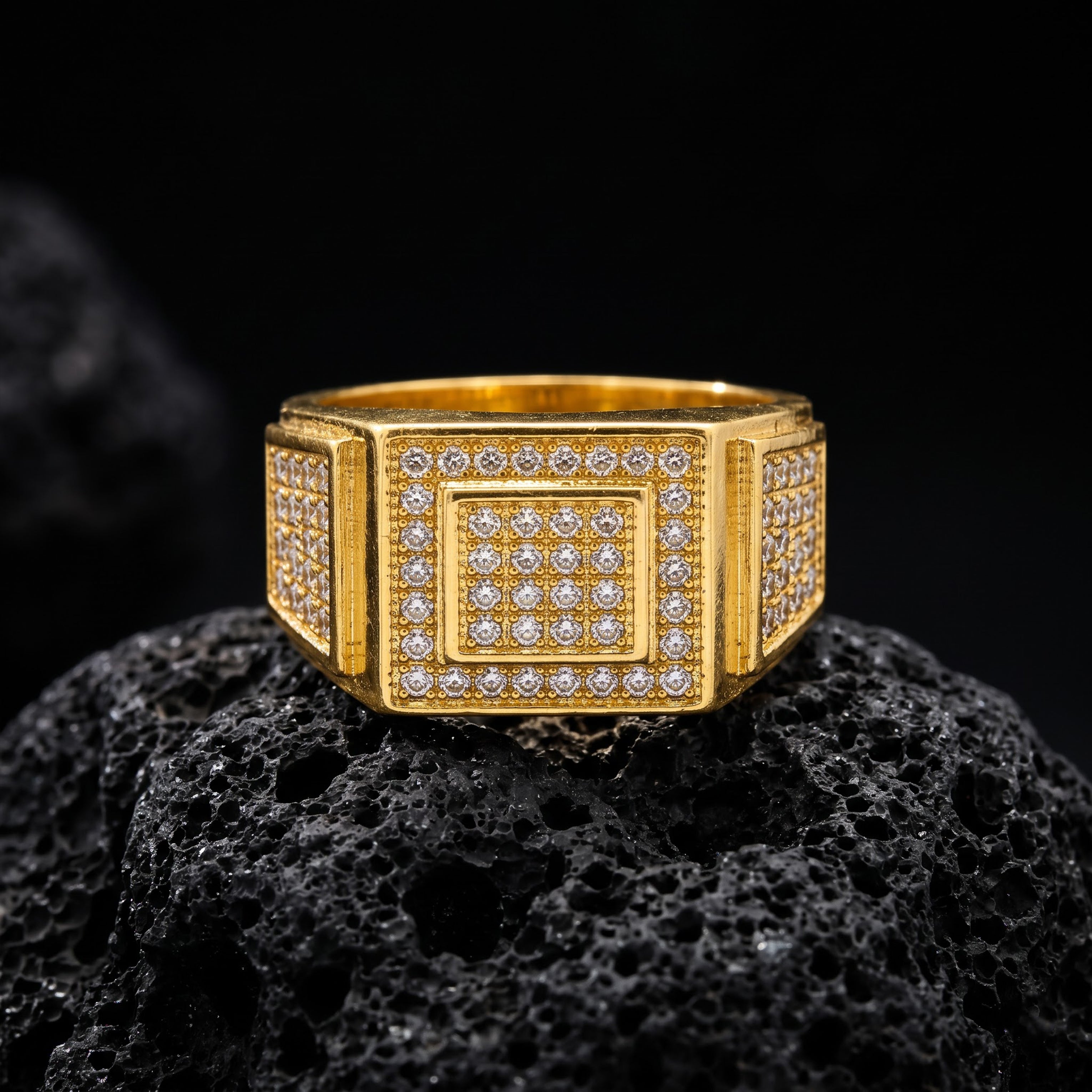 Square Crystal Pavé Statement Ring GMR -42